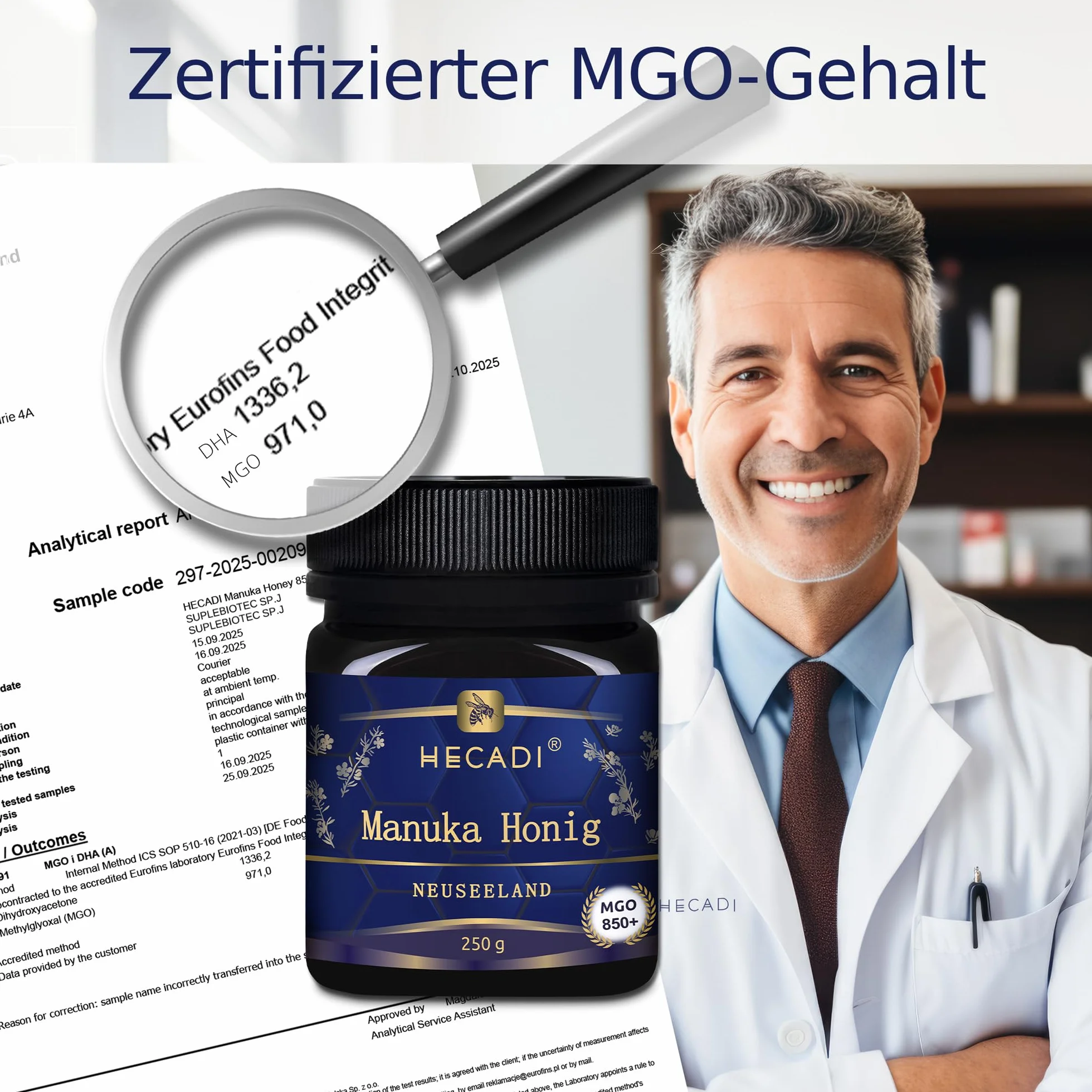 Miód Manuka 850+ Oryginalny Miód z Nowej Zelandii I z certyfikowaną i gwarantowaną zawartością MGO 250g