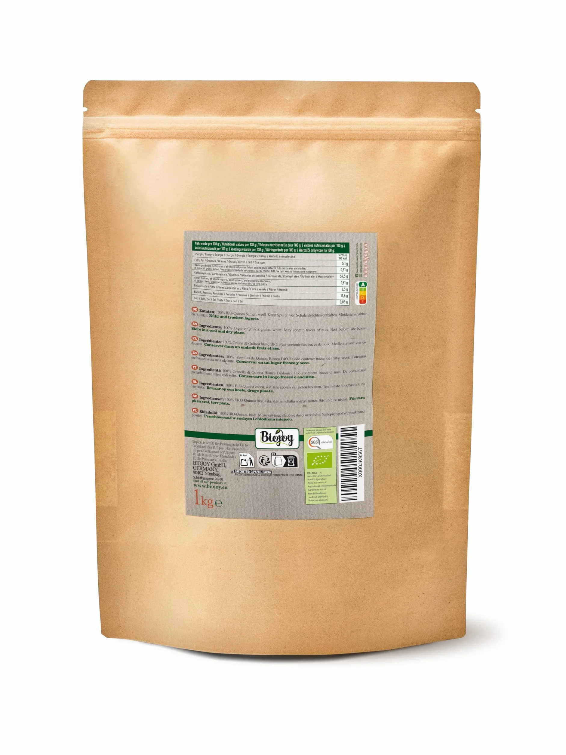 Biojoy BIO quinoa biała (komosa ryżowa), 100% natury jakość (1 kg)