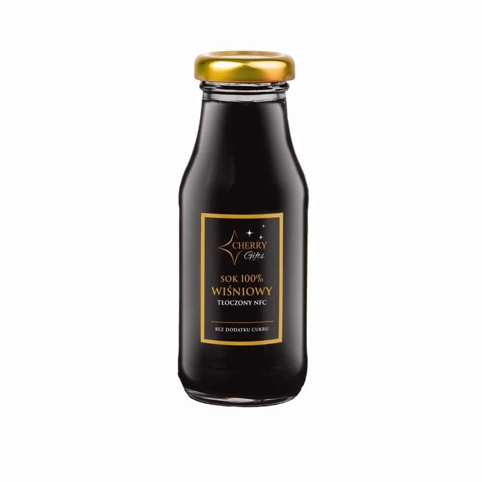 Kosz prezentowy, zestaw upominkowy Marcello - z produktami wiśniowymi z Manufaktury Cherry Tree, aromatyczną kawą mieloną w tubie, miodem z dodatkiem kakao oraz czekoladką z dodatkami.