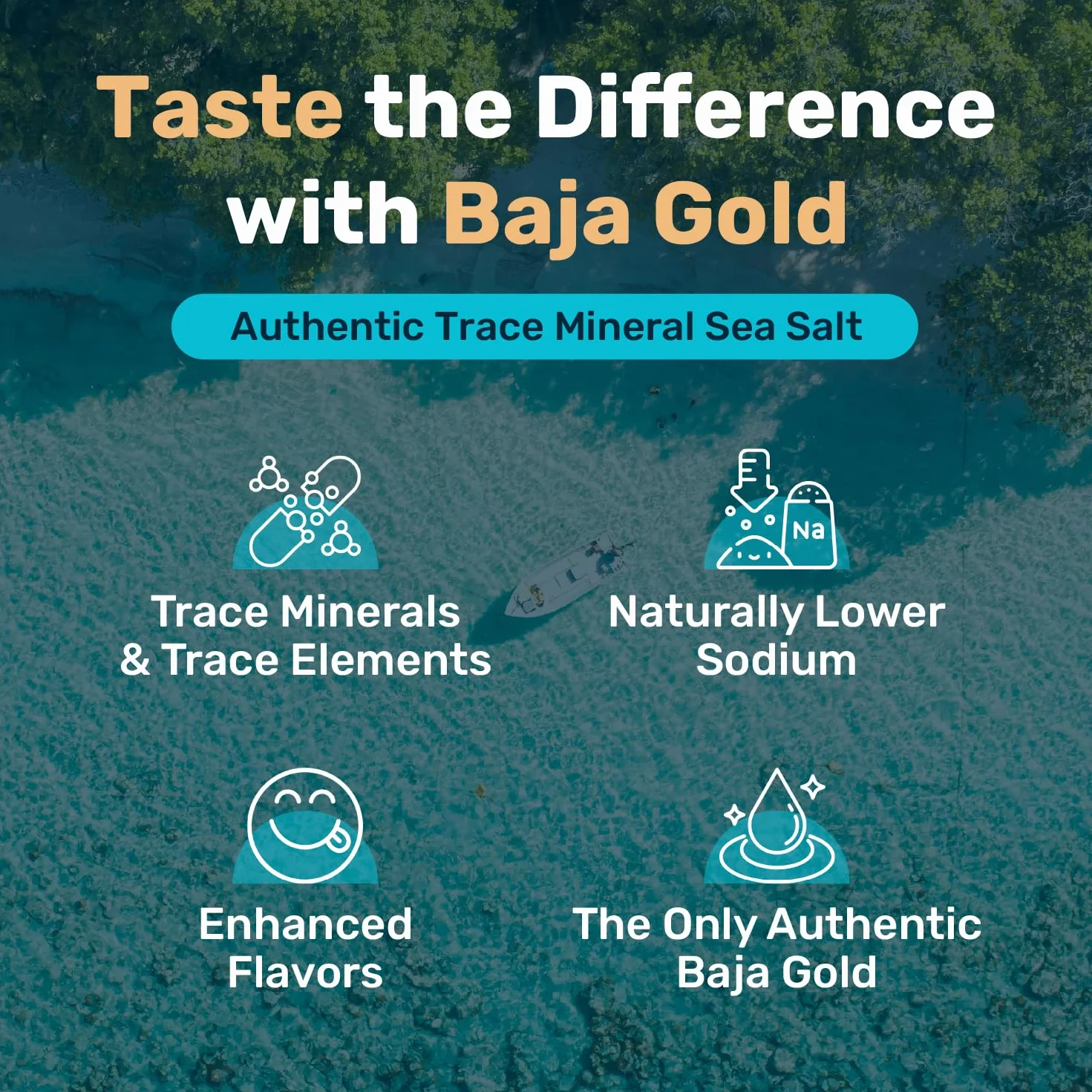Baja Gold Sól Morska Mineralna – Drobno mielona – Nierafinowana, bogata w minerały i niskosodowa – 100% naturalna, bez dodatków – Doskonała do przyprawiania, gotowania i pieczenia – 454 g