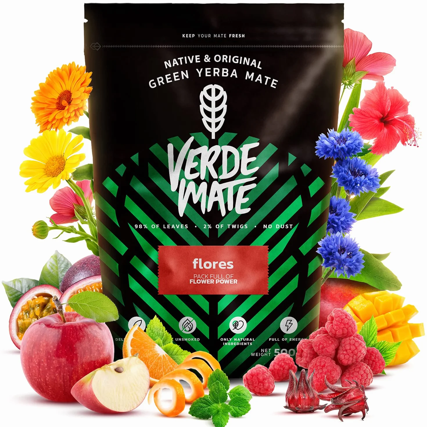 Verde Mate Green Flores Yerba Mate Owocowo-ziołowa 0,5kg 500g