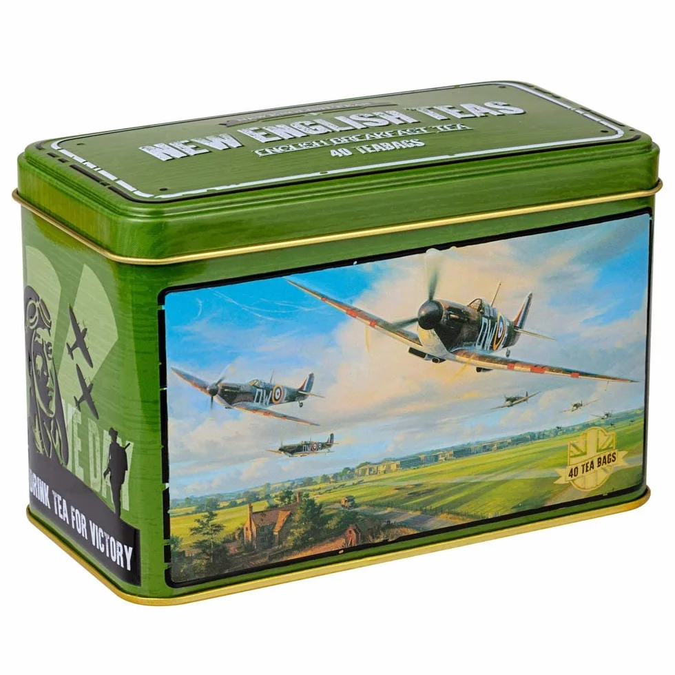 New English Teas Vintage Supermarine Spitfire puszka do herbaty z 40 angielskimi torebkami śniadaniowymi