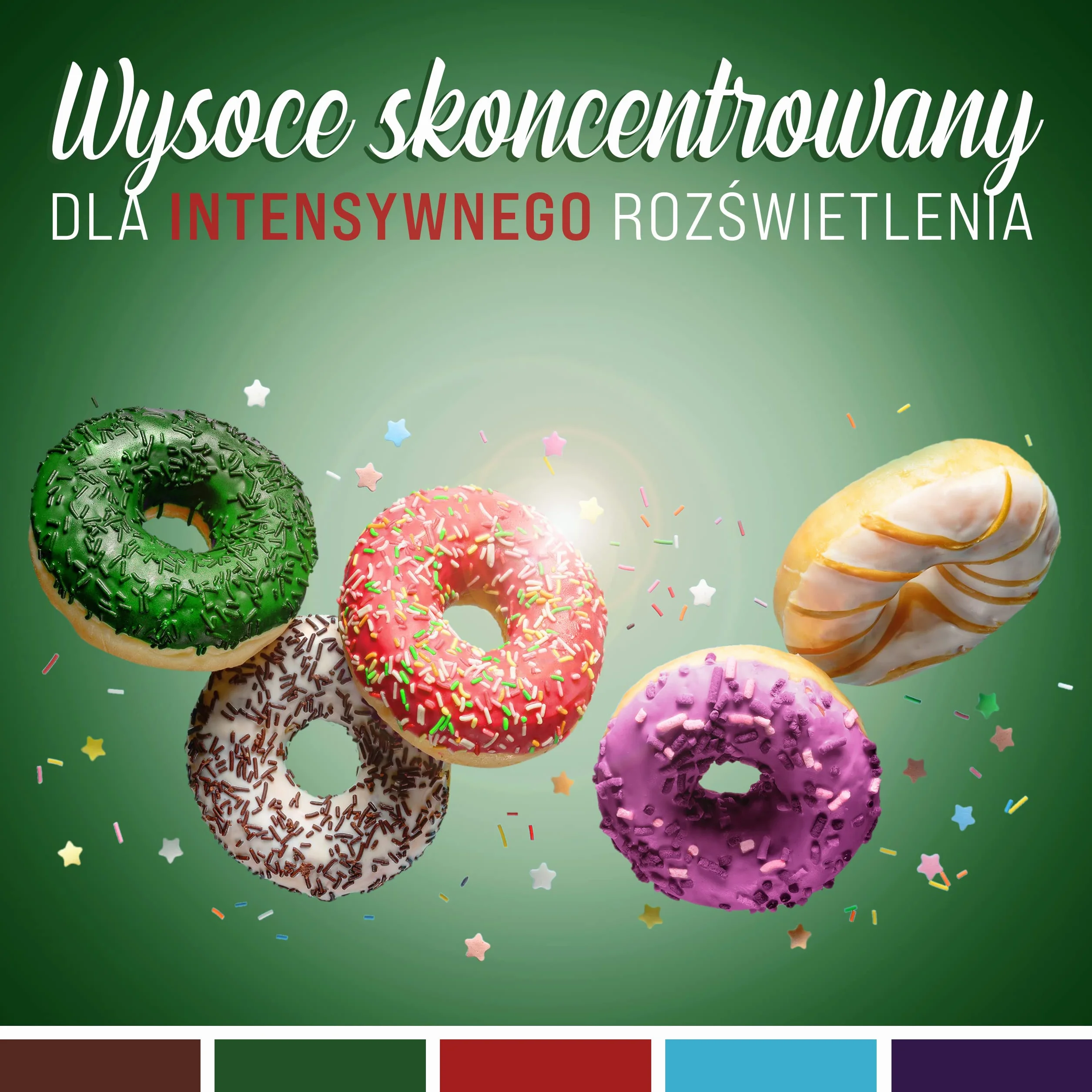 Barwniki spożywcze Bożonarodzeniowe zestaw 5x10ml wysoce skoncentrowany bez cukru płynny
