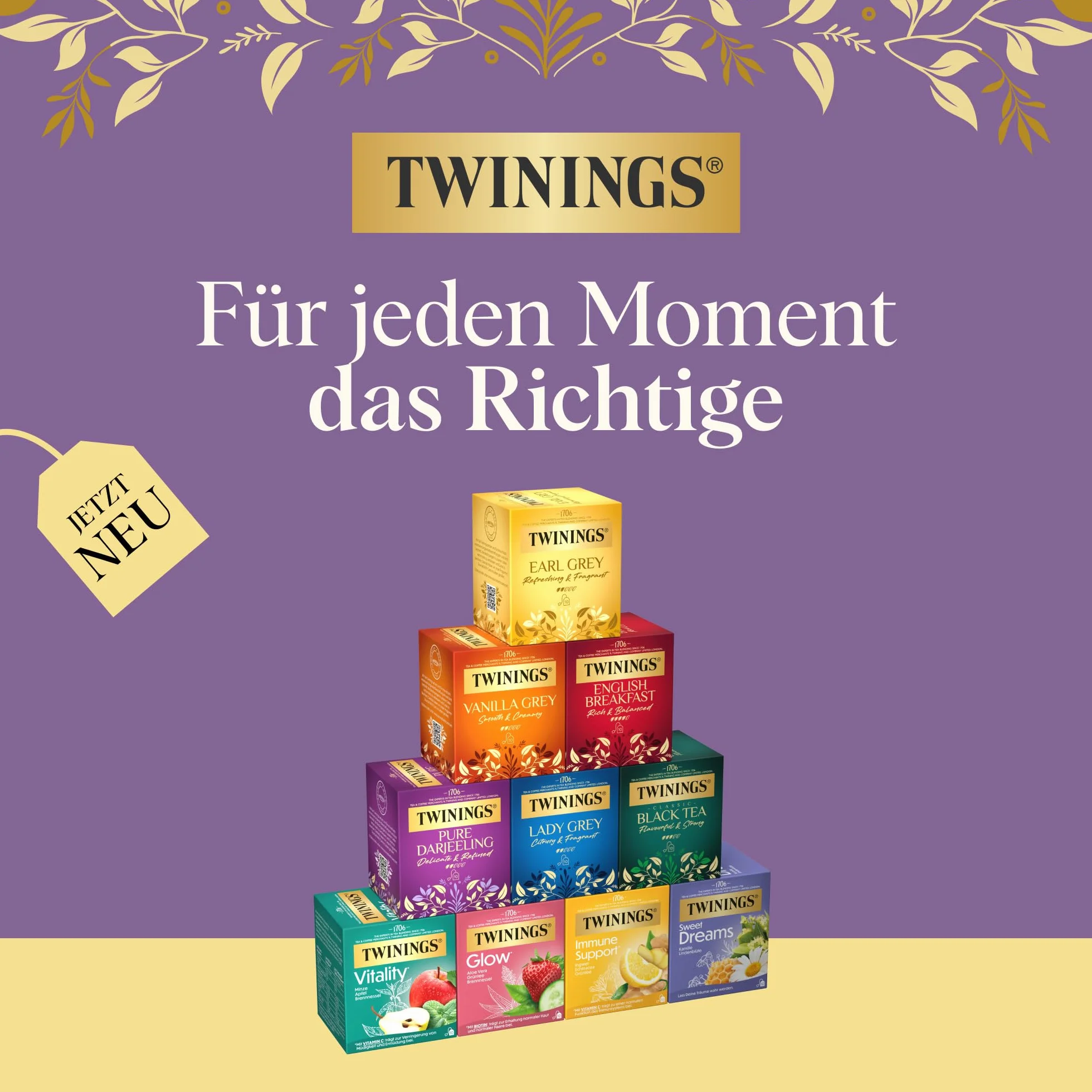 Twinings Lady Grey Czarna herbata w torebkach, mieszanka chińskich rodzajów czarnej herbaty ze skórką pomarańczy i cytryny, uzupełniona aromatem bergamotki, 25 torebek herbaty, 50 g