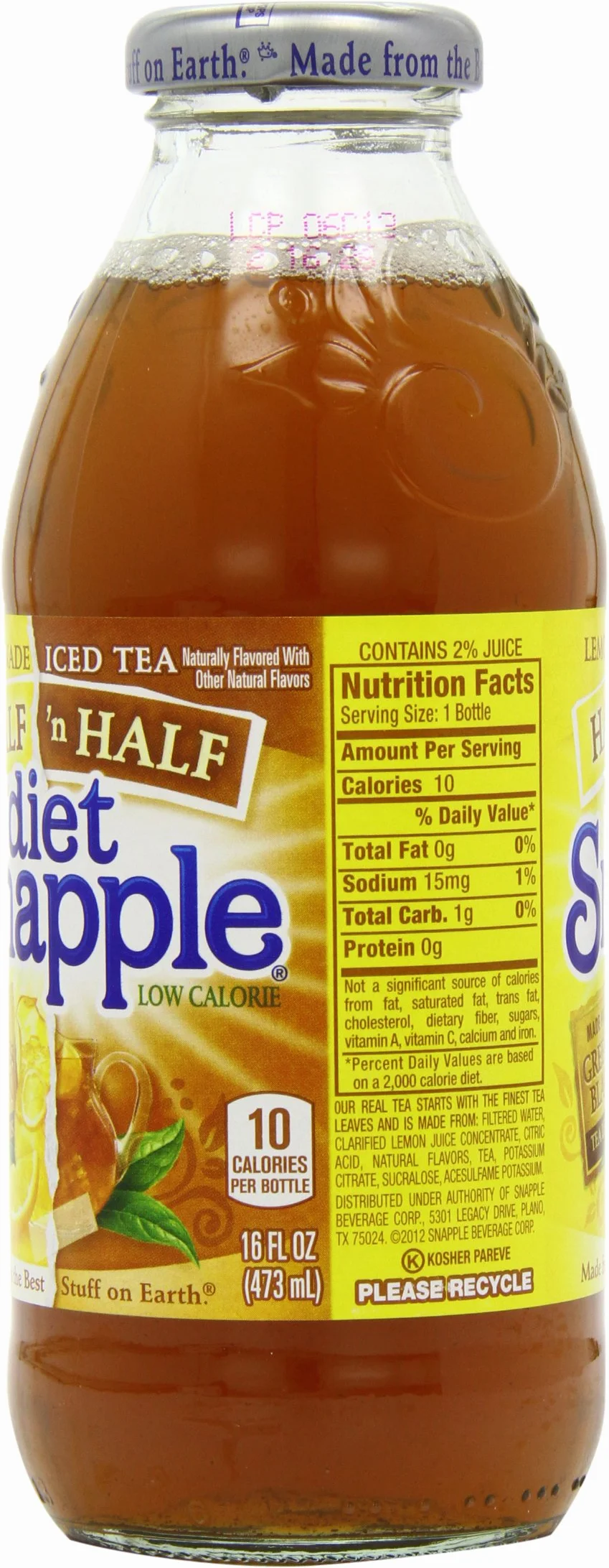 Snapple Diet Half Lemonade i mrożonej herbaty, 473 ml (opakowanie 6 szt.)