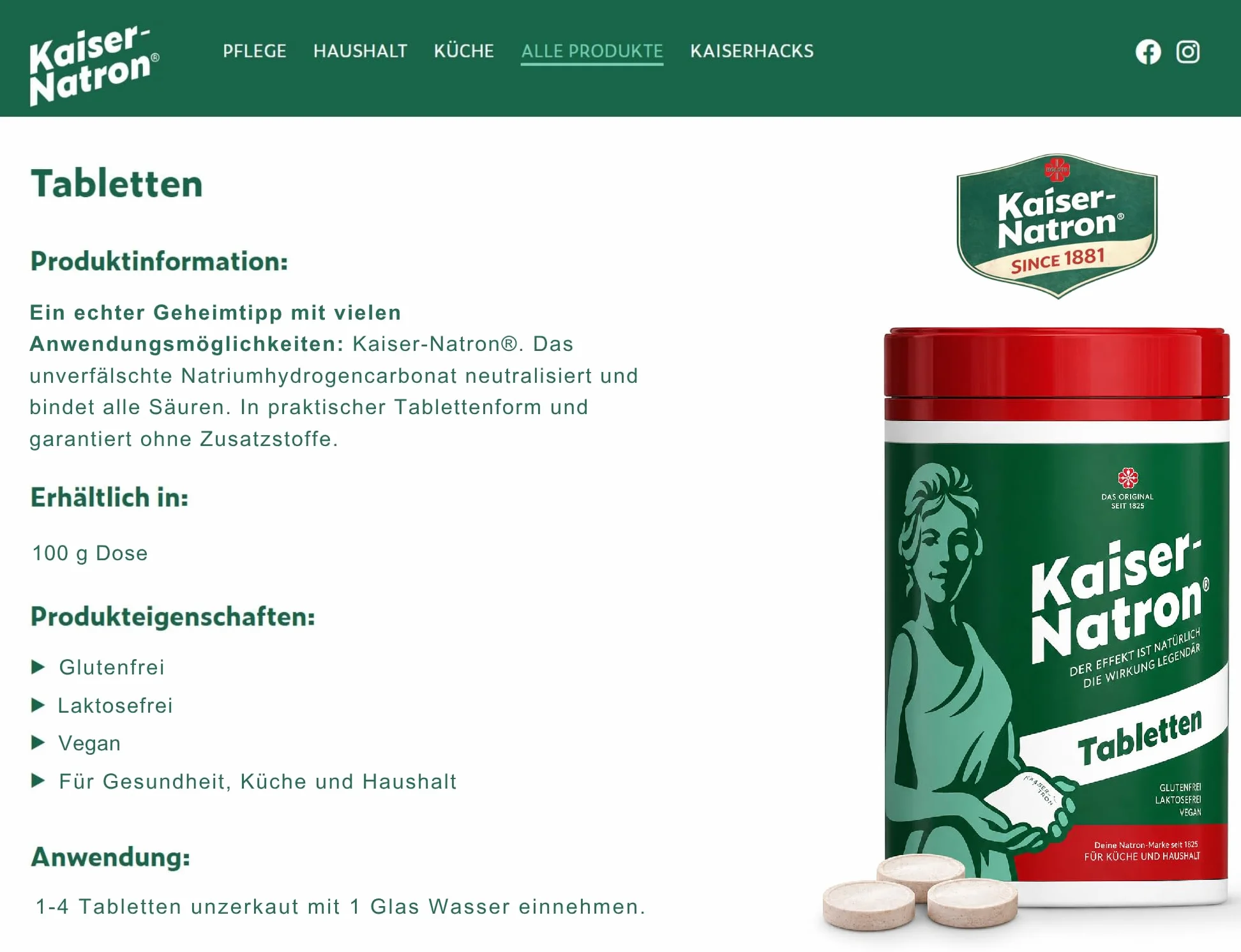 Holste Kaiser wodorowęglan sodu puszka 100g tabletki (3 sztuki)
