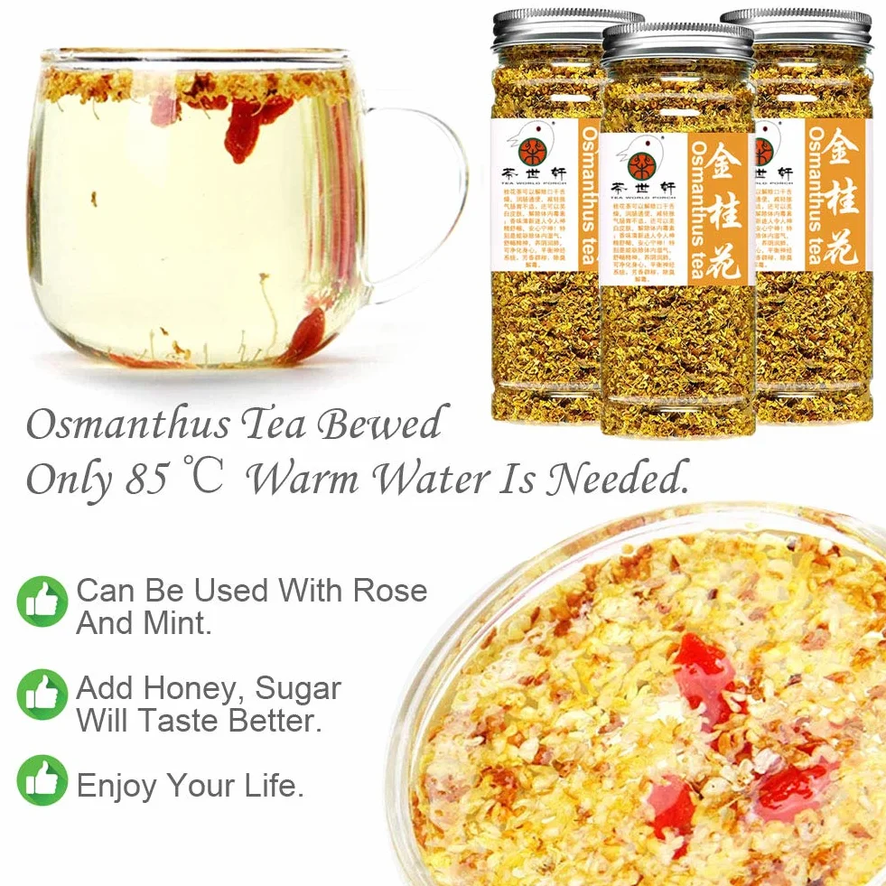 Plant Gift Organic Sweet Osmanthus Tea, 桂花 Organic Sweet Osmanthus Herbata, Gui Hua Herbata, Sweet Olive, Kwiat Herbaty Waga Zdrowie Pielęgnacja Skóry Chiński Kwiat 40g / 1.41oz