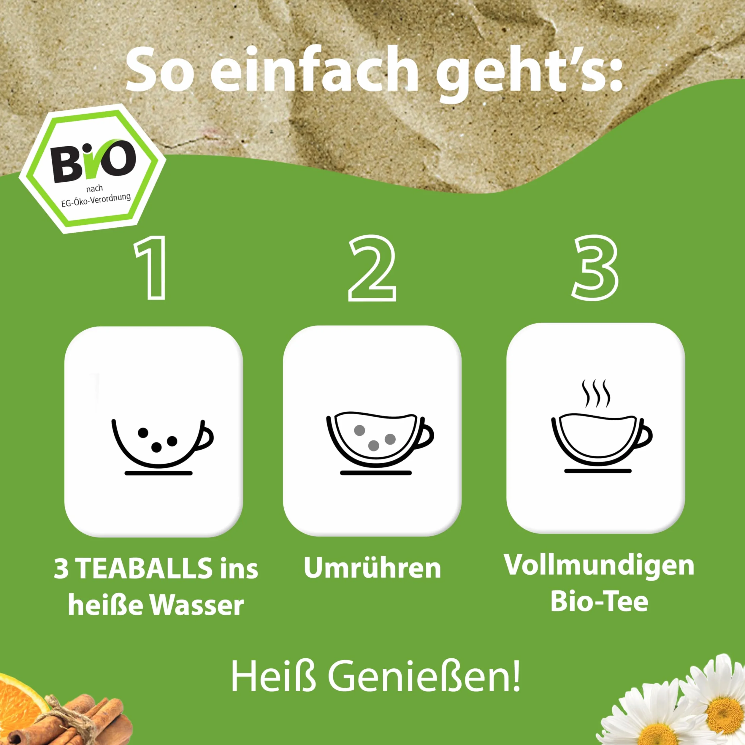 TEABALLS – BIO CHOCO CHAI – herbata kakaowa z przyprawami, bez worka, tylko z gorącą wodą, czekoladowo-pikantna, 40 filiżanek, bez cukru i kalorii, wegańska, niemiecka innowacja