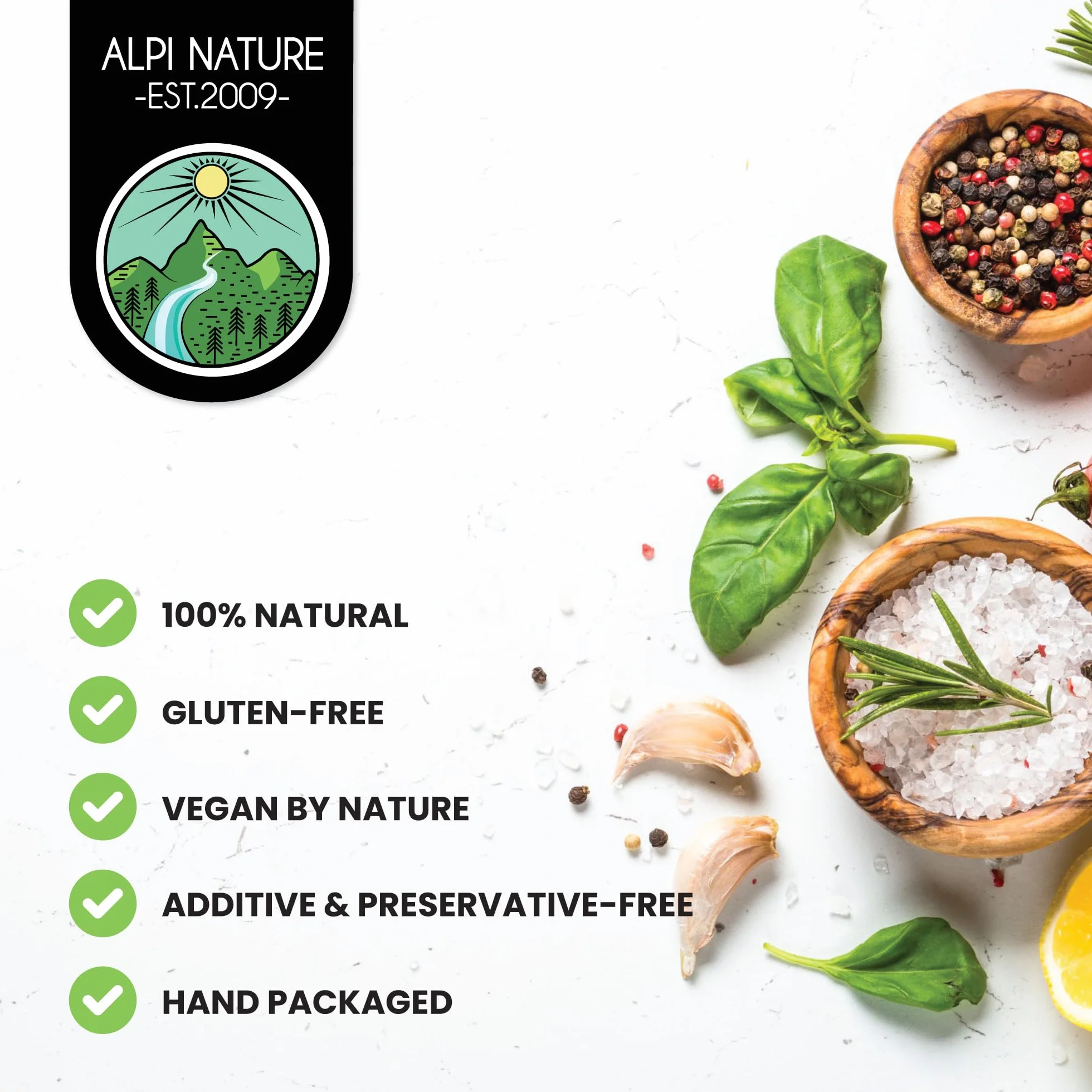 Alpi Nature Pieprz Malabarski 250g, Premium Czarne Ziarna Pieprzu, Pieprz Tygrysi Malabar