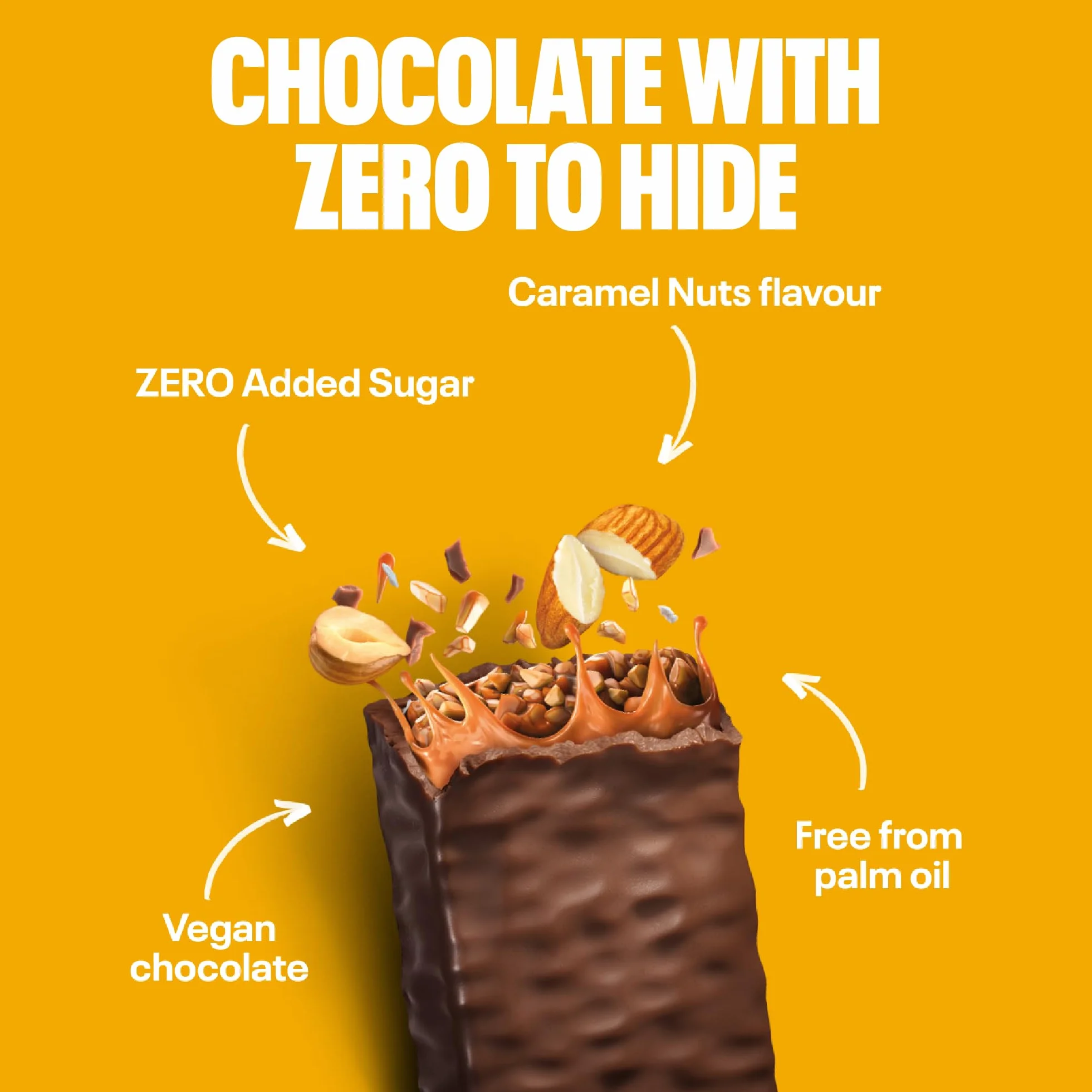 NEOH Low Carb Wegańskie Keto Batonik Karmel Orzechy Czekolada - 1 g Cukier / 137 kcal - Bez dodatku cukru - 28 g (Opakowanie 12 sztuk) - Caramel Nuts