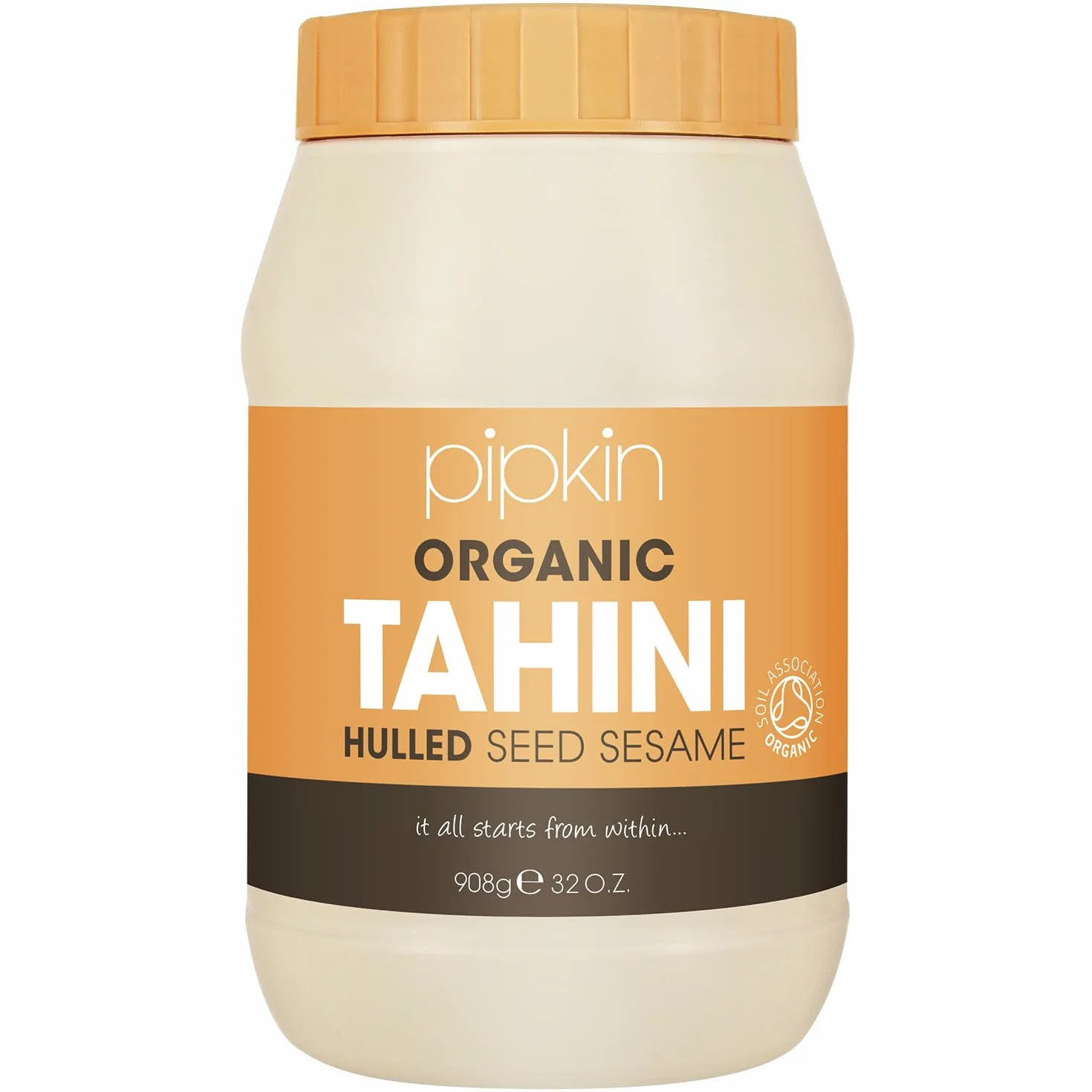Pipkin 100% Bio-Tahinipaste 908g - Geröstete und gepresste äthiopische Sesamsamen - alles natürlich, koscher, vegan, nicht genmanipuliert