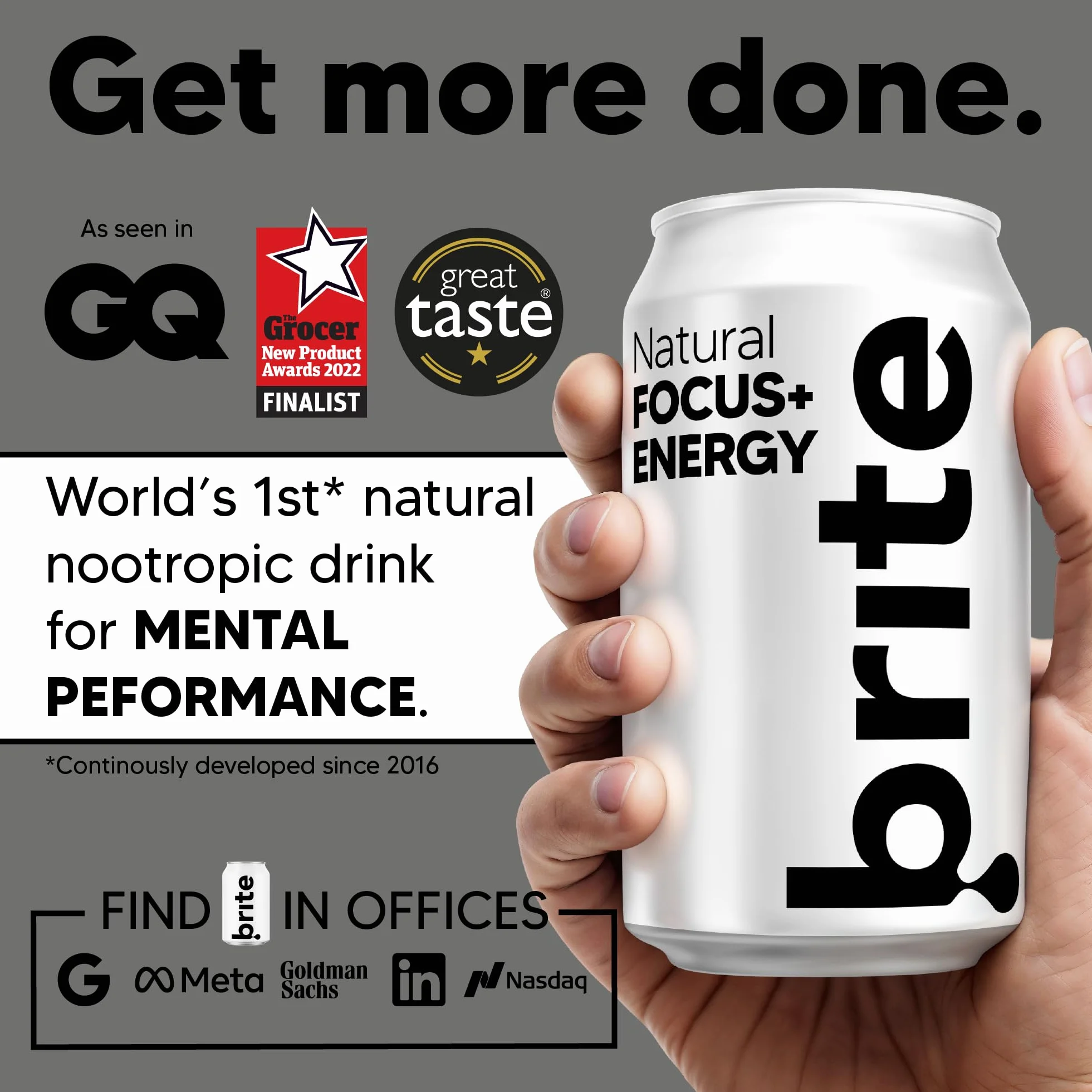 Brite Natural Focus – roślinna, niskokaloryczna i potwierdzona naukowo alternatywa dla kawy i napojów energetycznych. Wegańska i bezglutenowa. Mix 24 × 330 ml