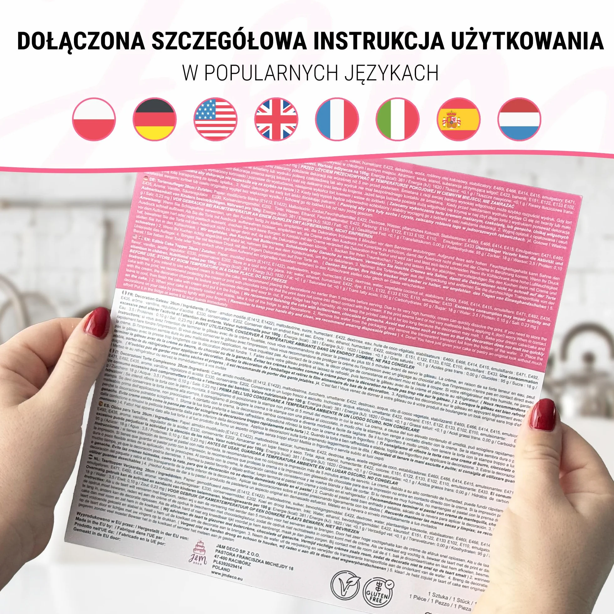 J&M DECO Nakładka na tort dla graczy Ø 20 cm jadalna dekoracja ciast z papieru cukrowego