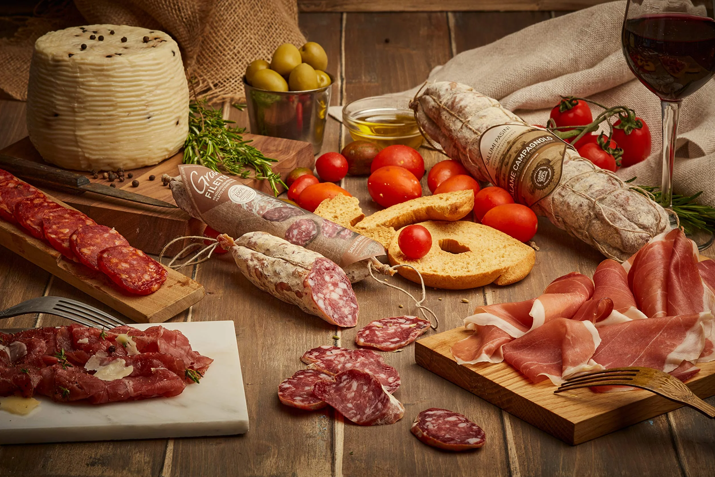 Salami Campagnolo w plasterkach Salumi Pasini® | Ręcznie robione z włoskiego mięsa | Opakowanie 2 plasterków | 2x200g