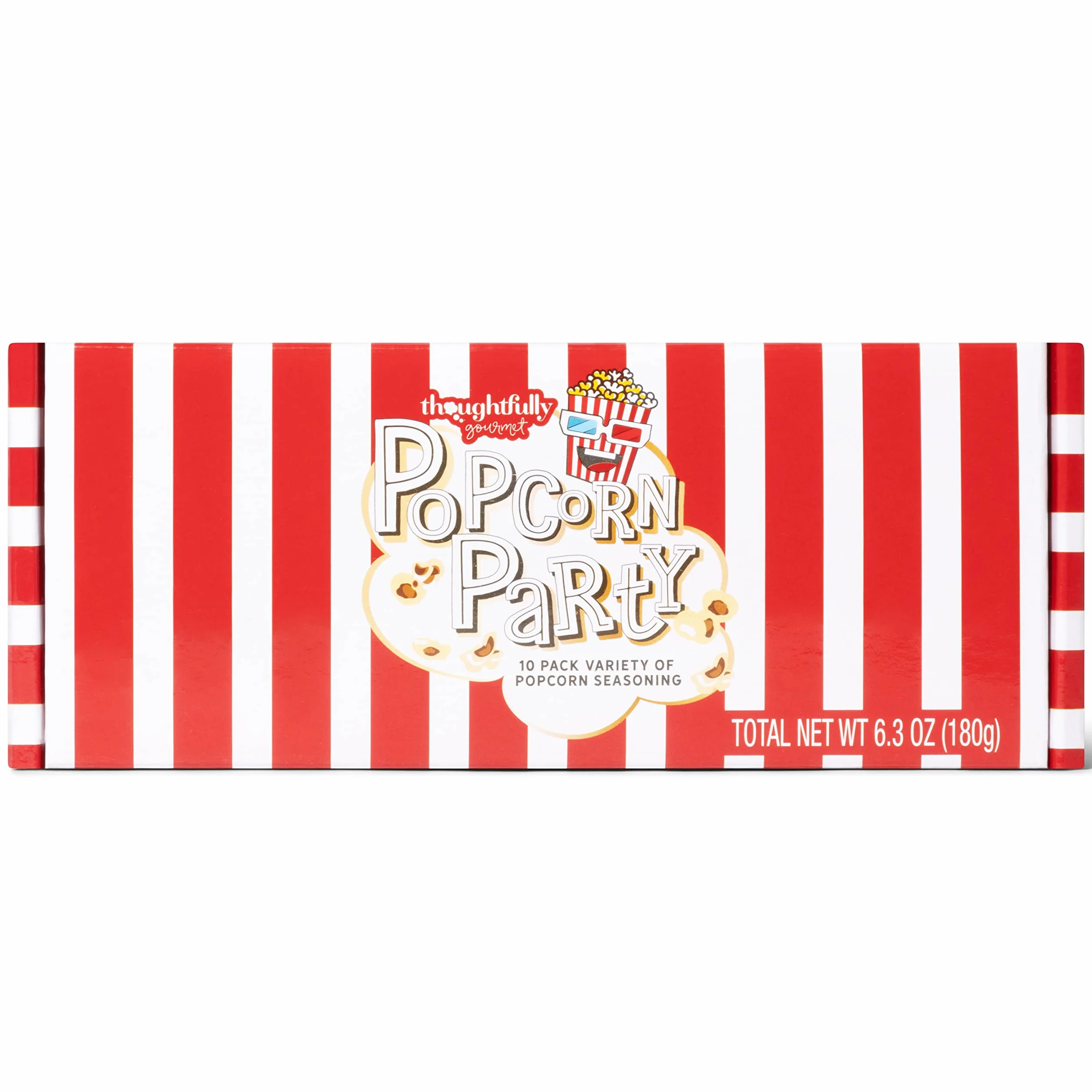 Thoughtfully Gourmet, próbka przypraw na imprezę popcornu, wegetariański zestaw do przypraw popcornu zawiera czajnik, kukurydzę czosnkową, parmezan czosnkowy, cheddar, karmel, popcorn masło i inne, opakowanie 10 sztuk
