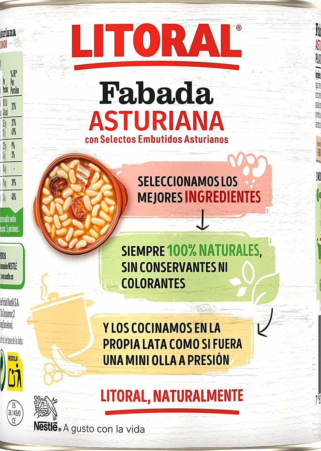 6 x 435 g Litoral Fabada Asturiana, 100% naturalny