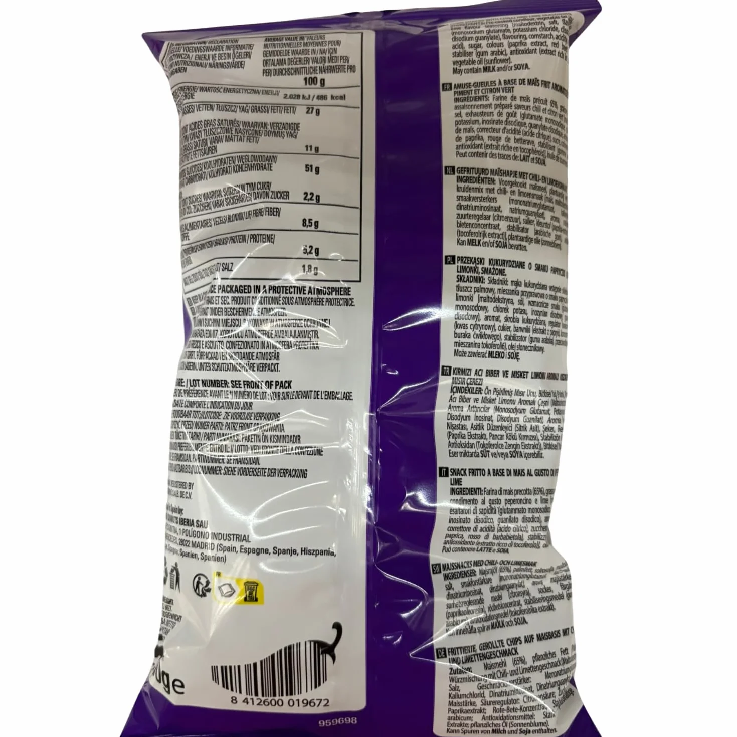 TAKIS Fuego Chipsy kukurydziane papryka chili limonka 100 g