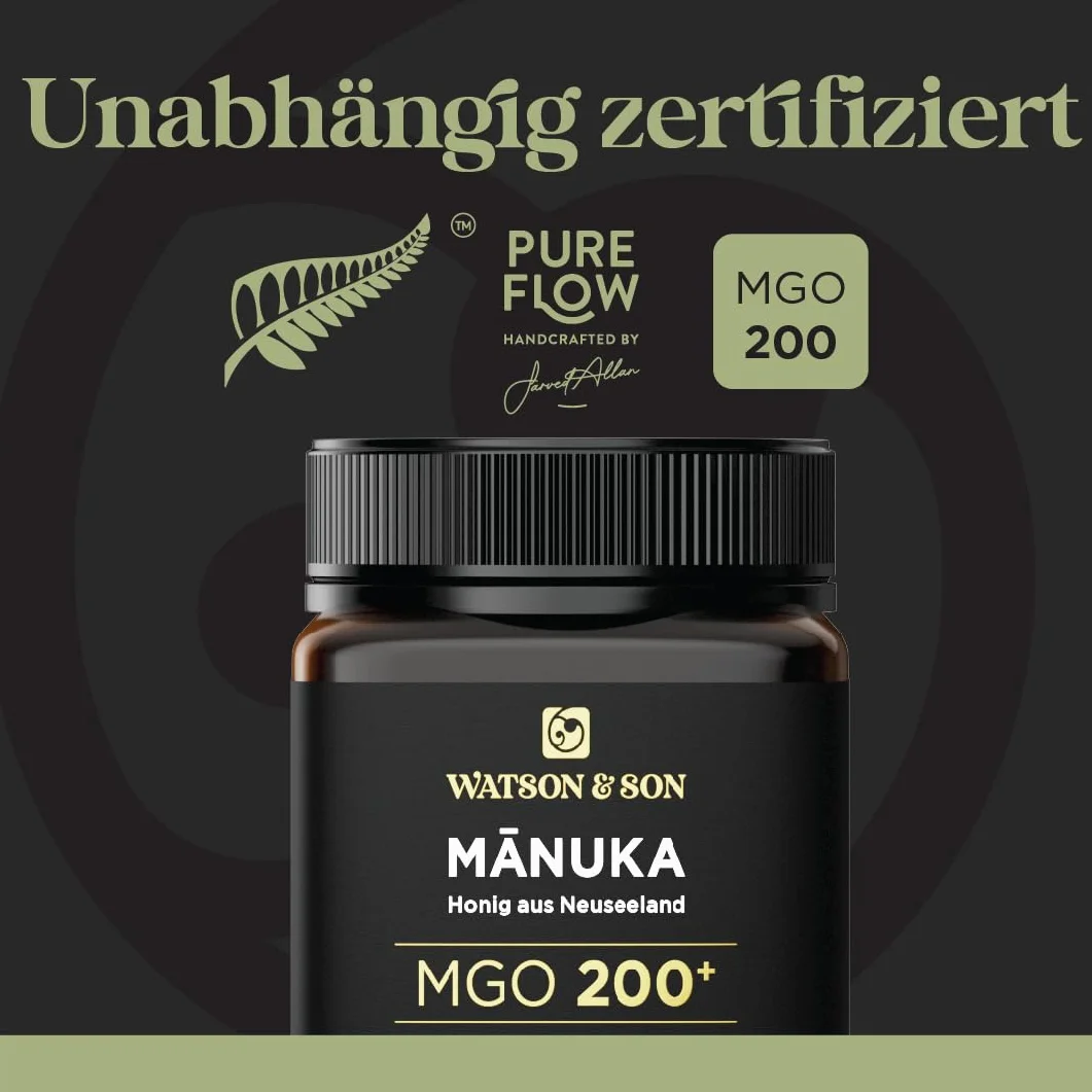 Watson & Son Manuka Honig MGO 200+ | Jakość premium z Nowej Zelandii (250 g)