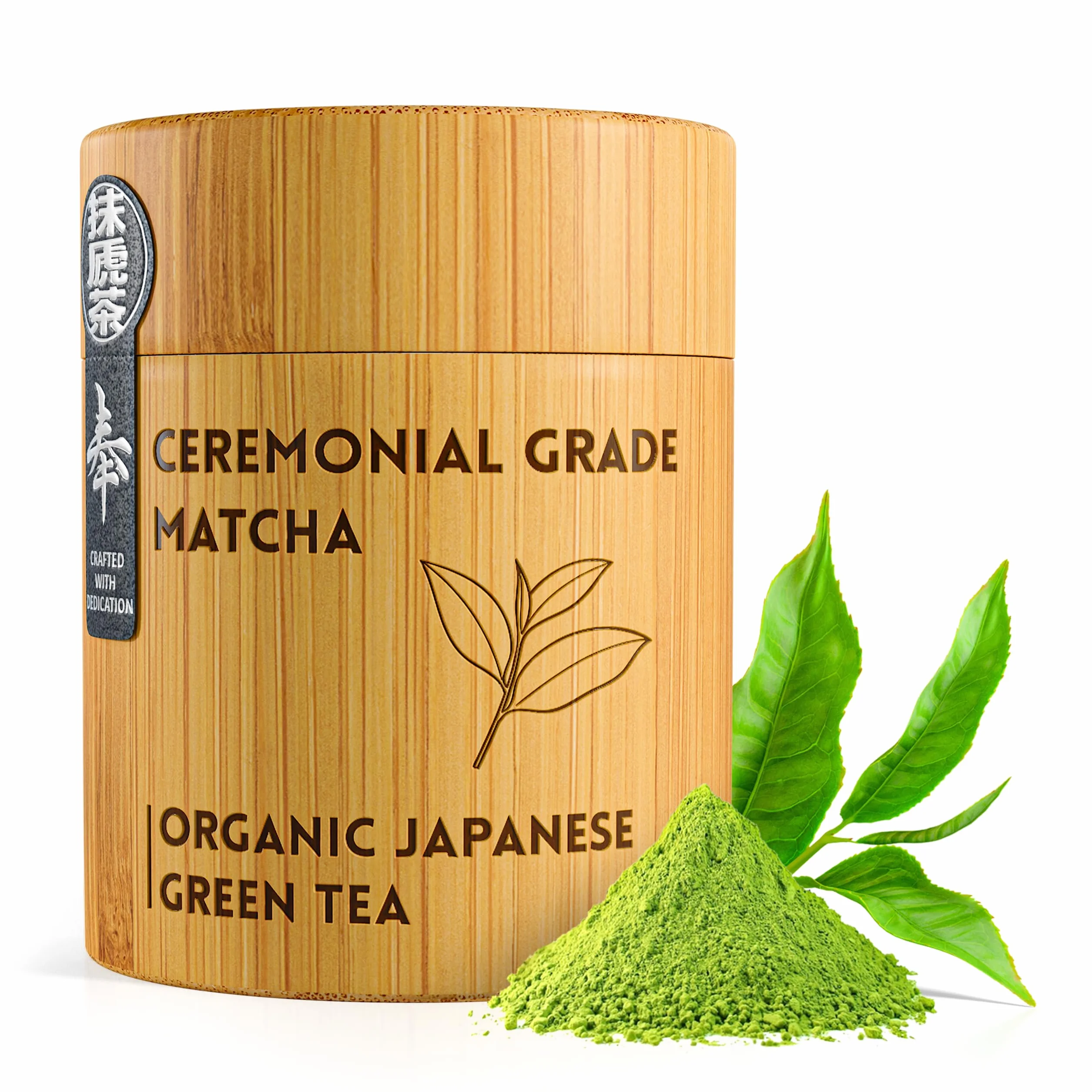 Japońska Matcha Klasy Ceremonialnej Zielona Herbata w Proszku Bambusowe Pudełko 40g