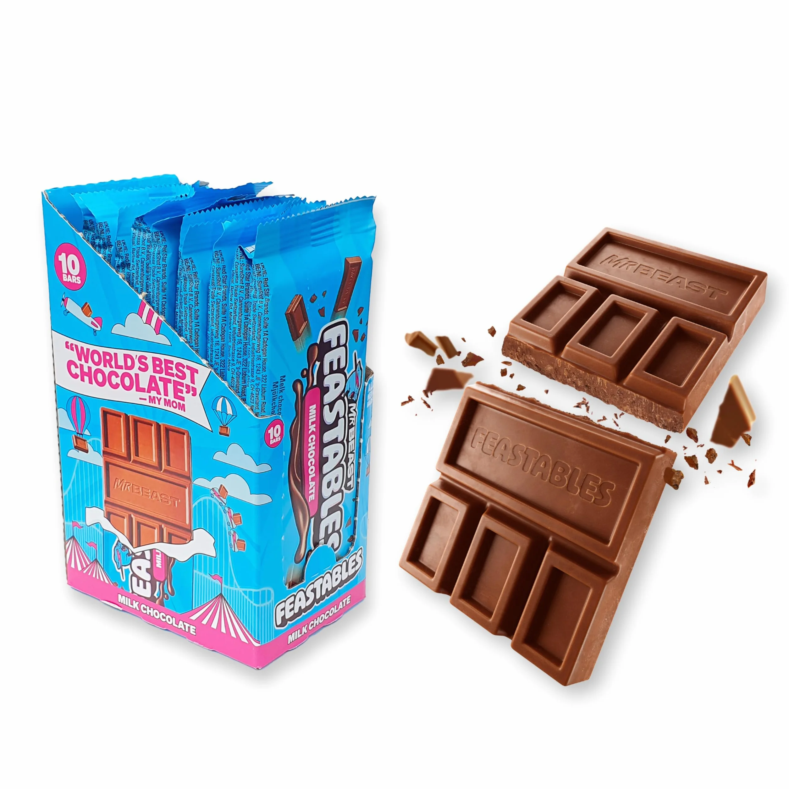 Feastables MrBeast tabliczka czekolady mlecznej 10 x 60 g