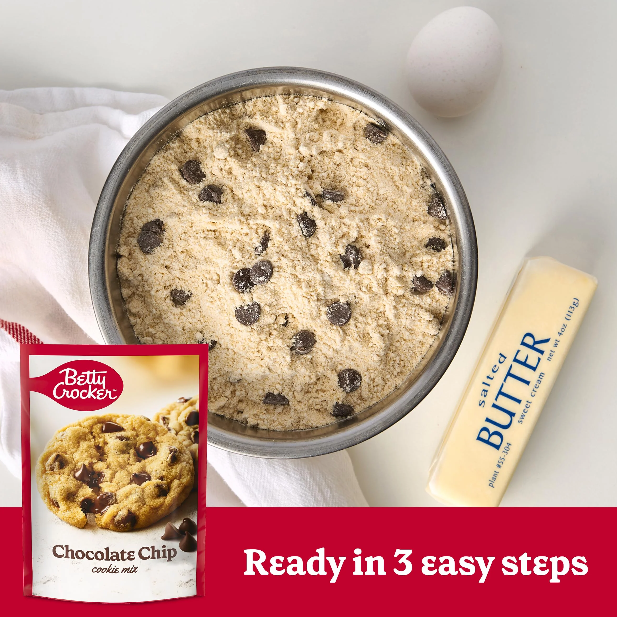 Betty Crocker Chocolate Chip Cookies, Cookie Baking Mix, 17.5 oz