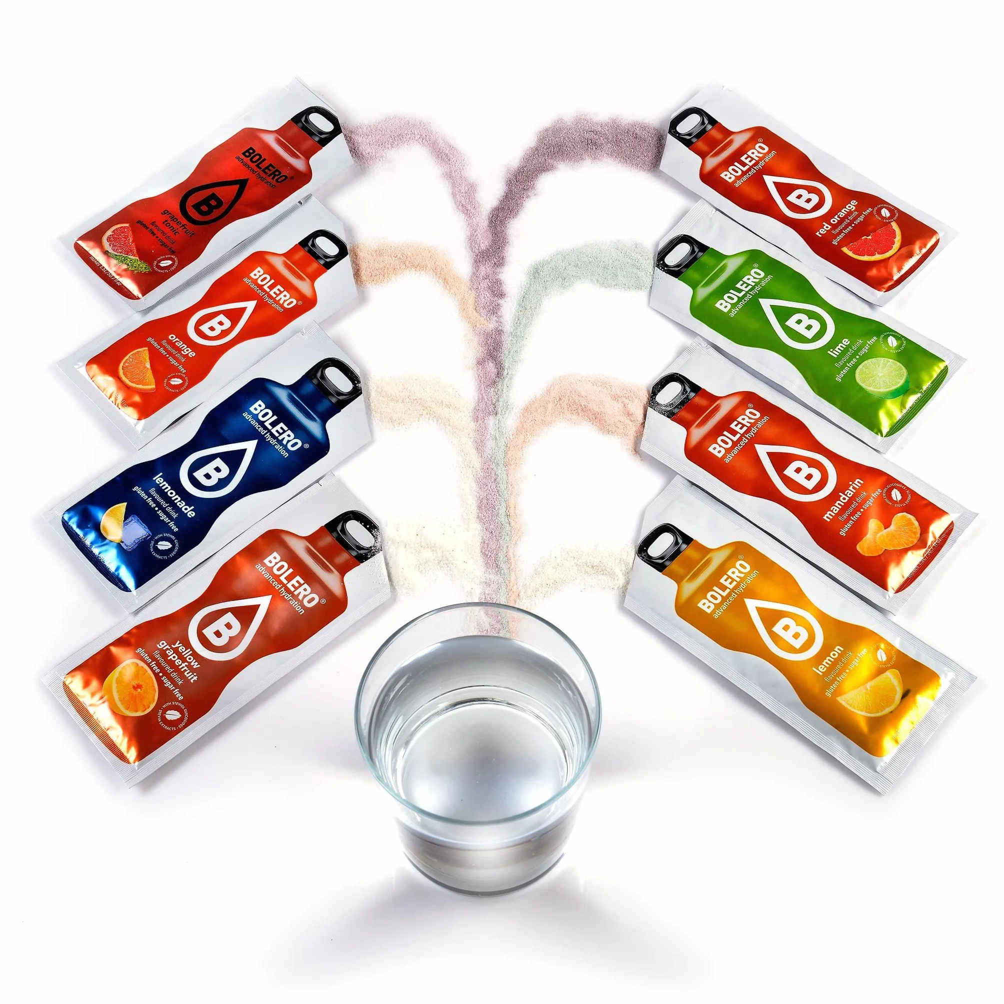 Bolero CITRUS MIX | 24x9g I Napój orzeźwiający bez cukru pudru ze stewią | Cytryna, mandarynka, limonka, pomarańcza, grejpfrut żółty, pomarańcza czerwona, lemoniada, tonik grejpfrutowy