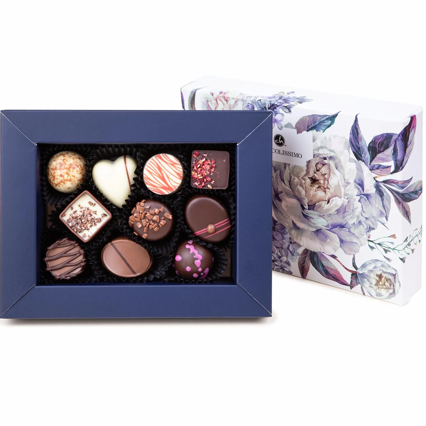 Flower Delights - 10 pralinek | zestaw czekoladek na prezent | czekolada | słodycze | prezent na każdą okazję | upominek | dla Mamy | dla Babci | dla przyjaciółki | dla Taty | gratulacje | podziękowania