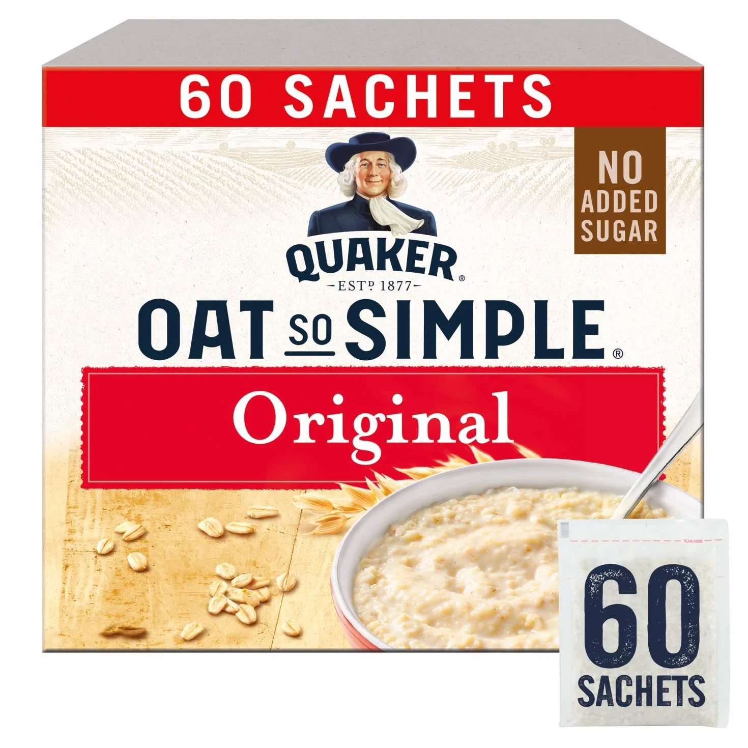 Quaker Oats Quaker Oats So Simple Original worek 27 g, nadaje się do kuchenki mikrofalowej, opakowanie może się różnić