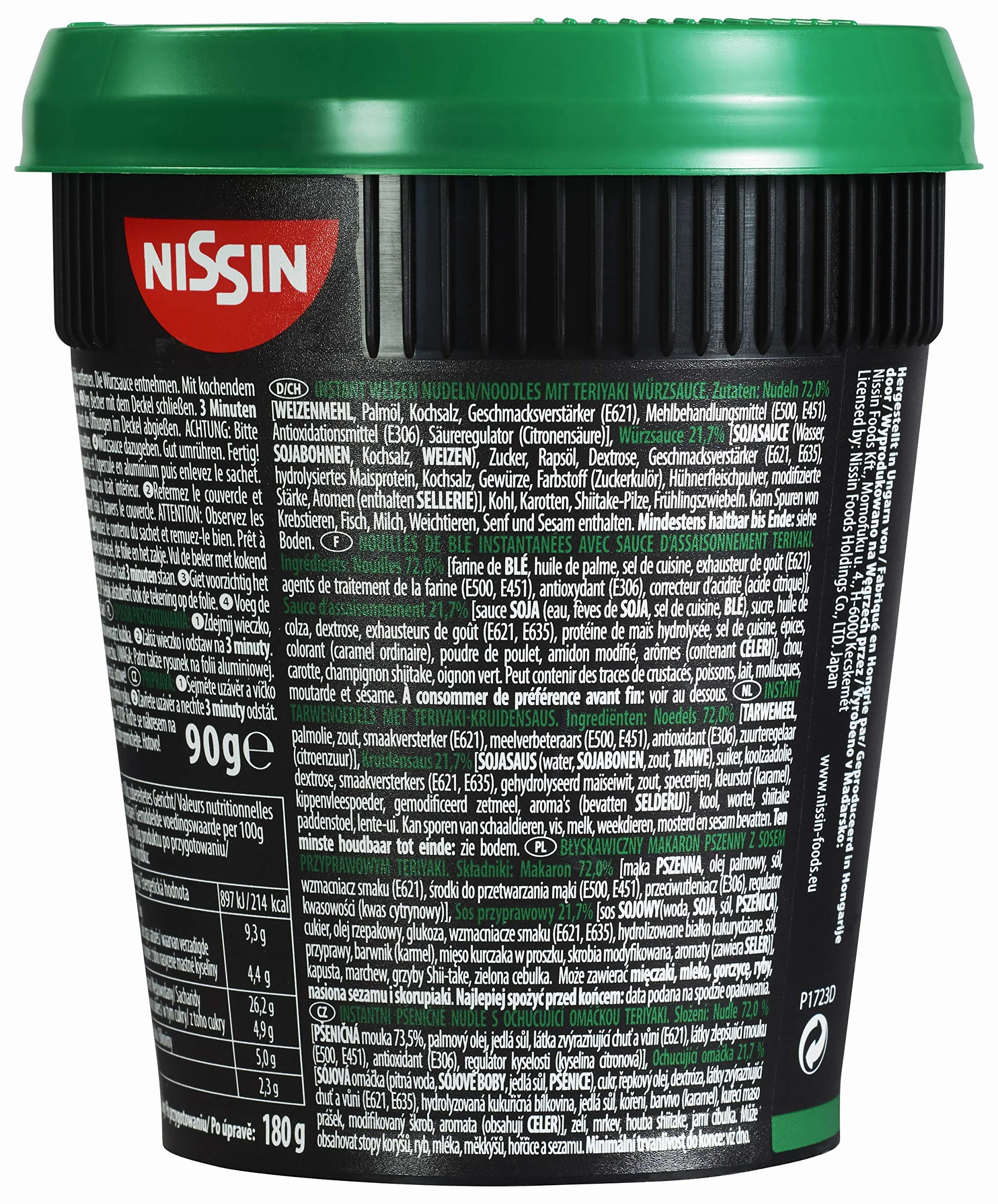 NISSIN Soba Cup Teriyaki 8 x 90 g