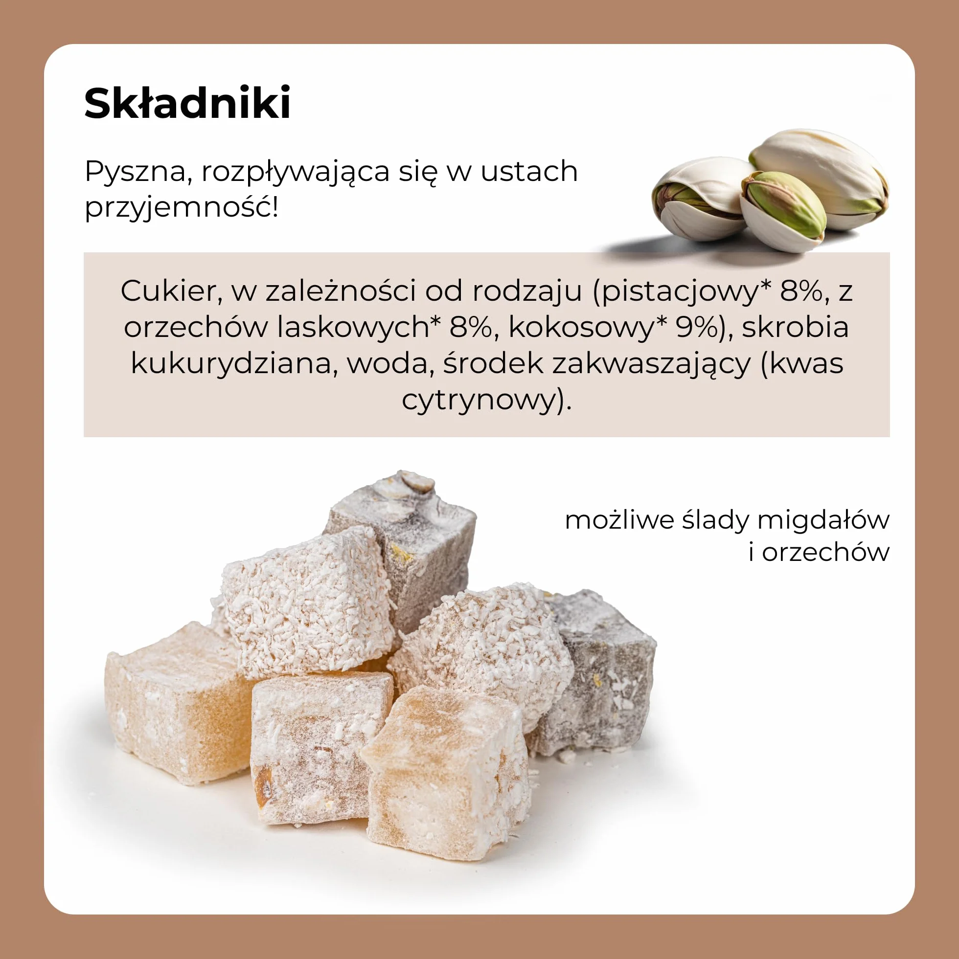 Tureckie przysmaki Z orzechami laskowymi, pistacją, kokosem 500 g