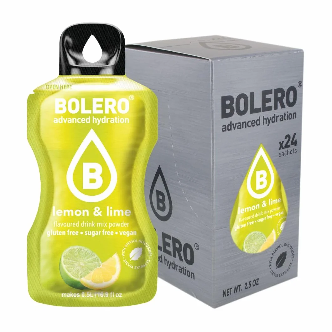 Bolero LEMON & LIME Proszek do napojów bez cukru z witaminą C 24x3g