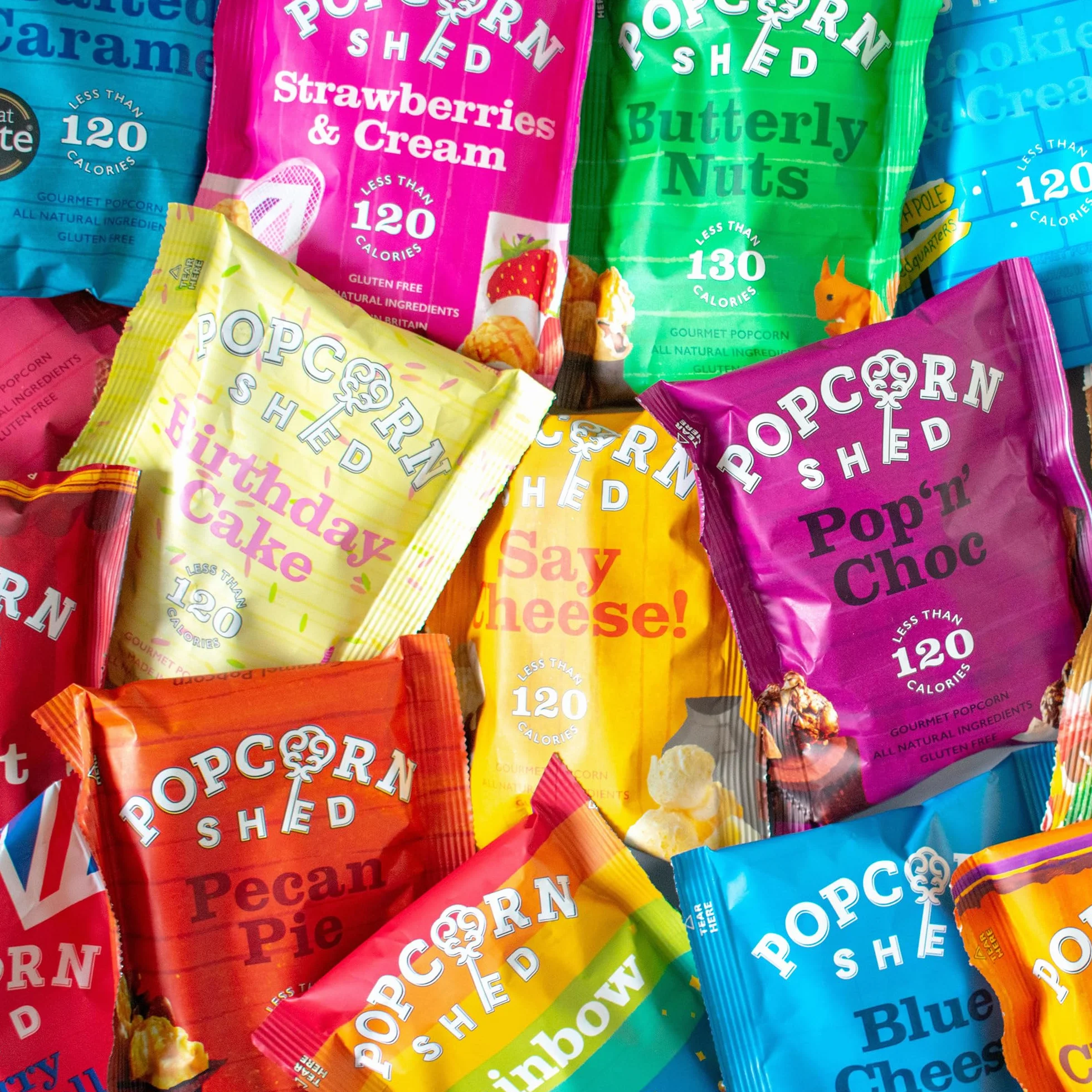 Popcorn Shed Snack Mix (14 sztuk) – wybór 14 różnych smaków, bezglutenowe, naturalne i wegetariańskie przekąski