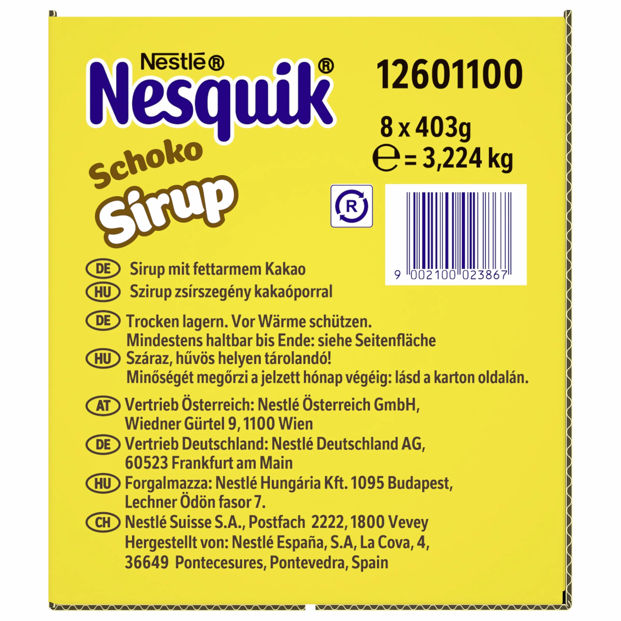 Nestlé NESQUIK, syrop czekoladowy, udoskonalony: jako topping na napoje i desery do mieszania w mleku, do pysznej czekolady, 1 x 300 ml