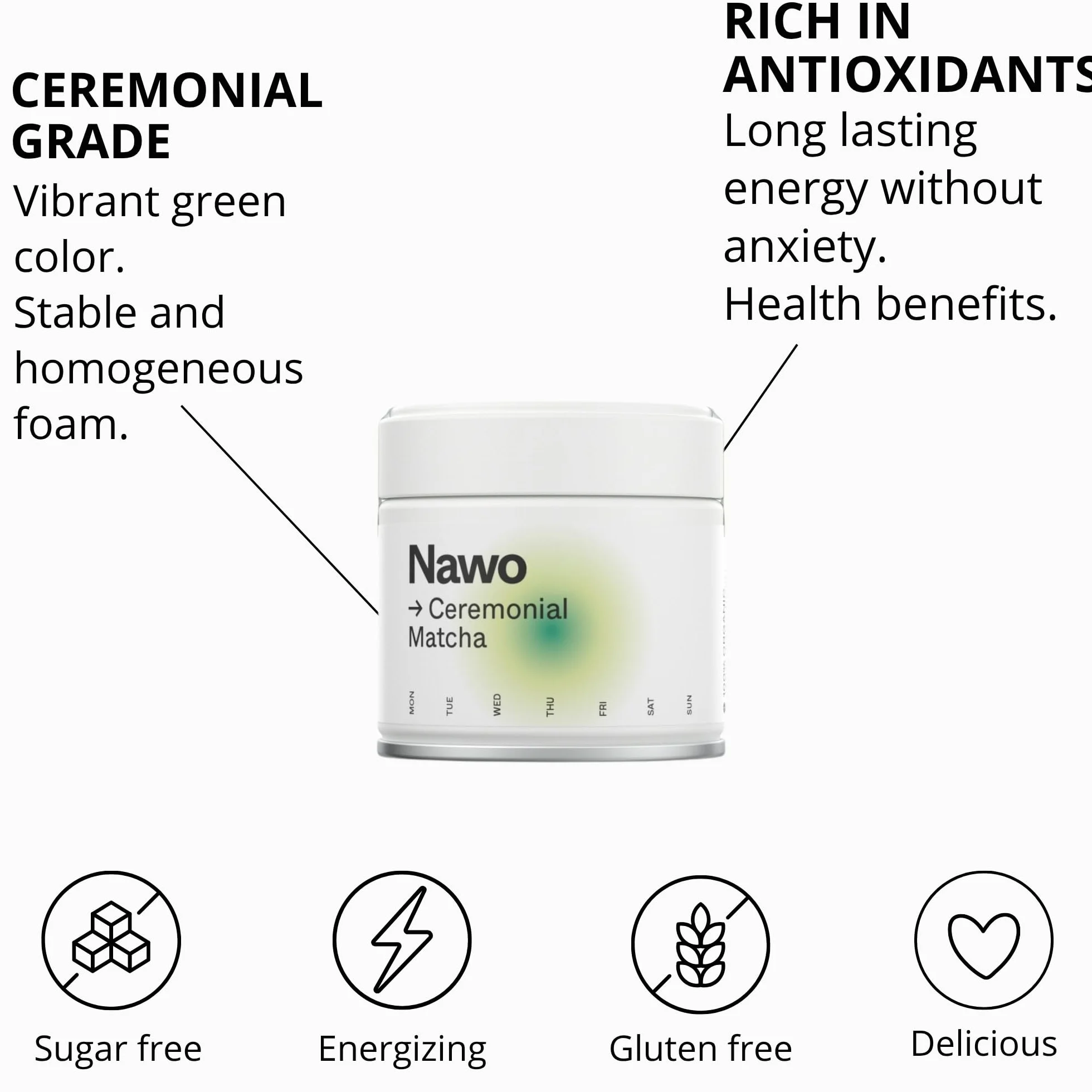 Nawo Routines Matcha Premium – 30 g & 100g, Klasa Ceremonialna, 100 % Naturalna i Ekologiczna Zielona Herbata w Proszku z Japonii (30g, Matcha)