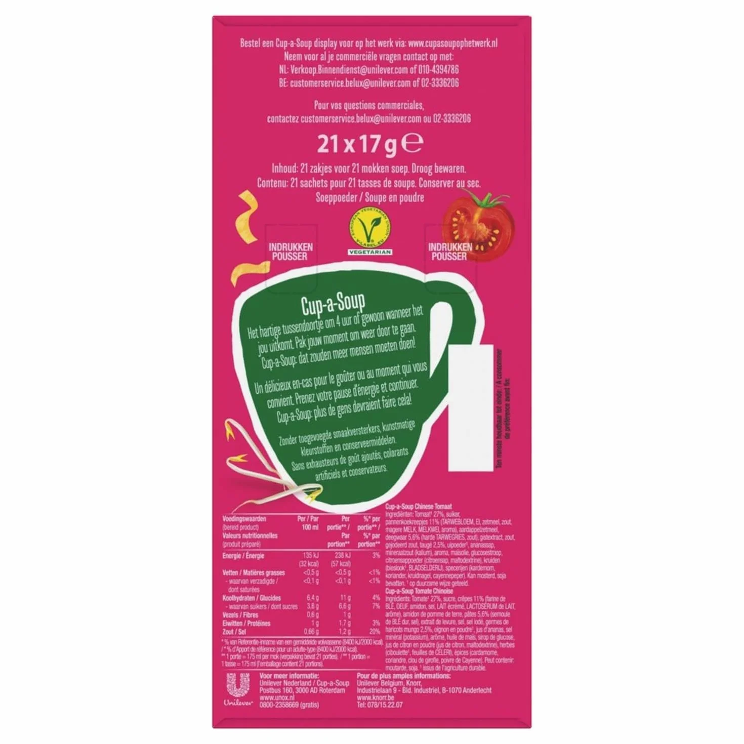 Cup A Zupa Chińska Zupa pomidorowa, 21 sztuk, Sztuki