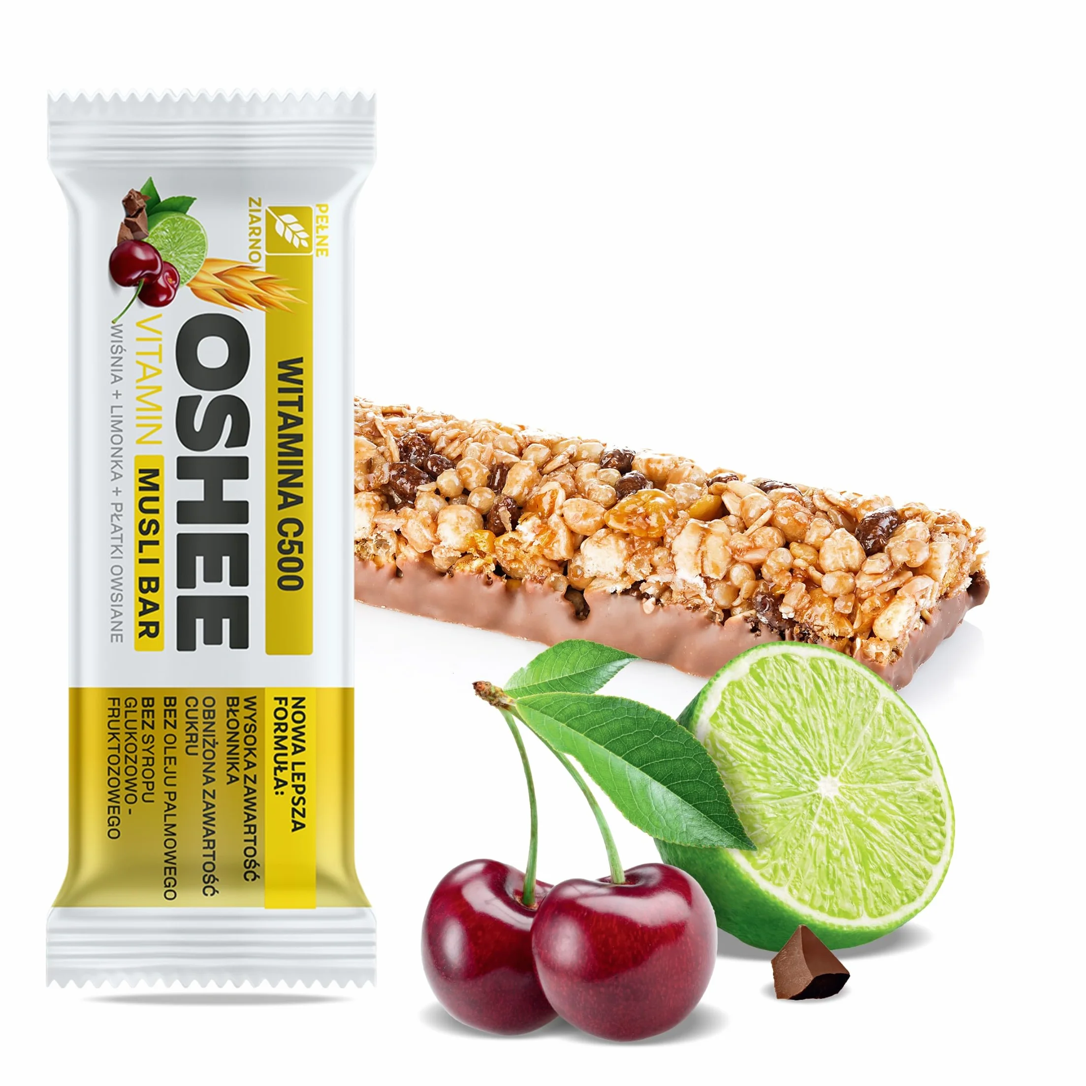 25x OSHEE Vitamin musli bar baton witamina C500 wiśnia limonka 40 g