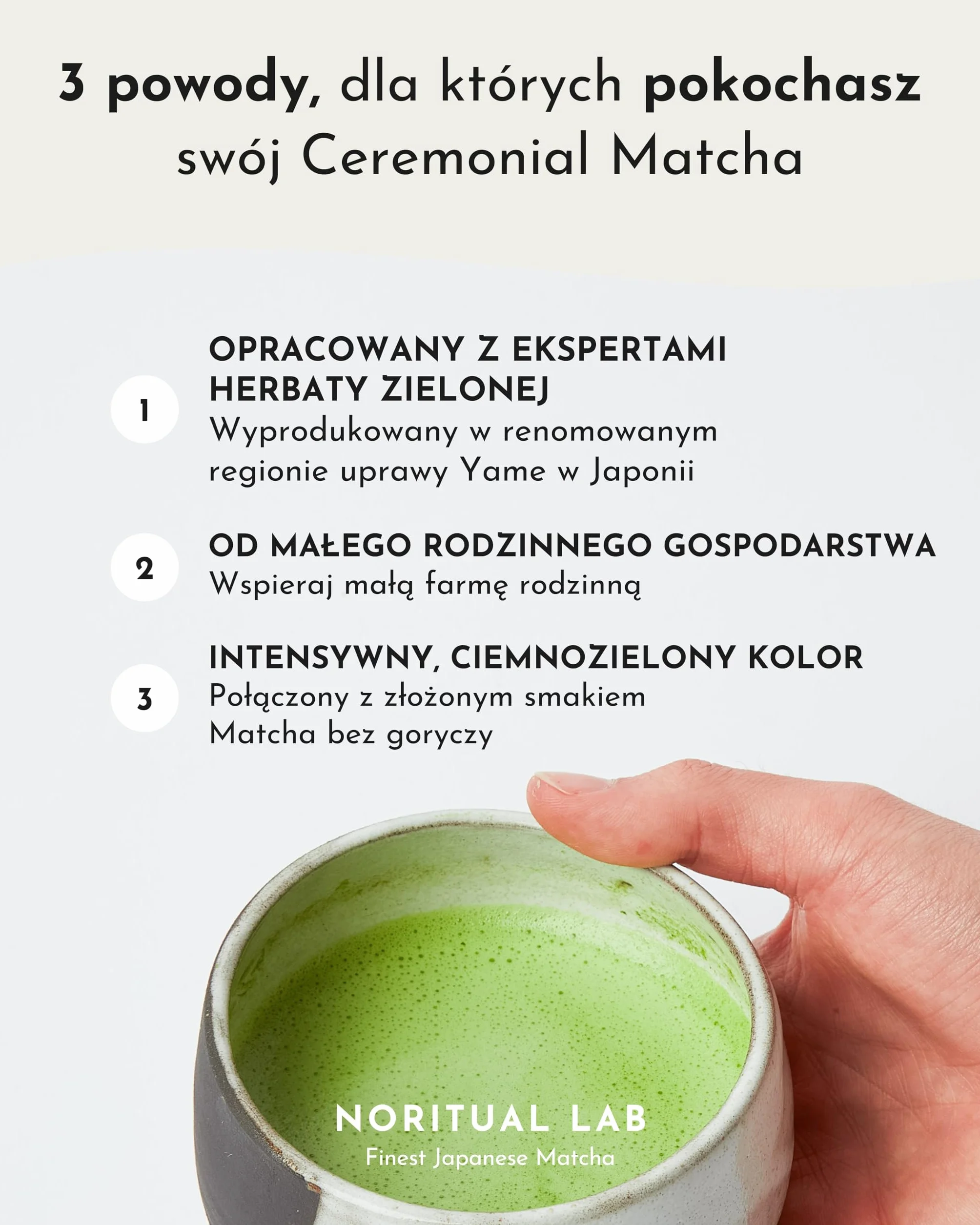 Ceremonialna Matcha 100% Naturalna Zielona Herbata w Proszku z Japonii 40g