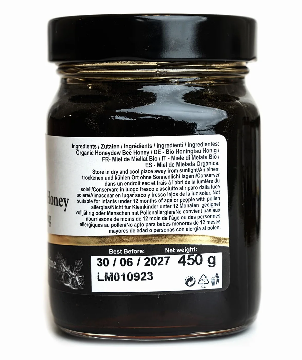 450 g bio czarna spadziowa miód z liści dębu
