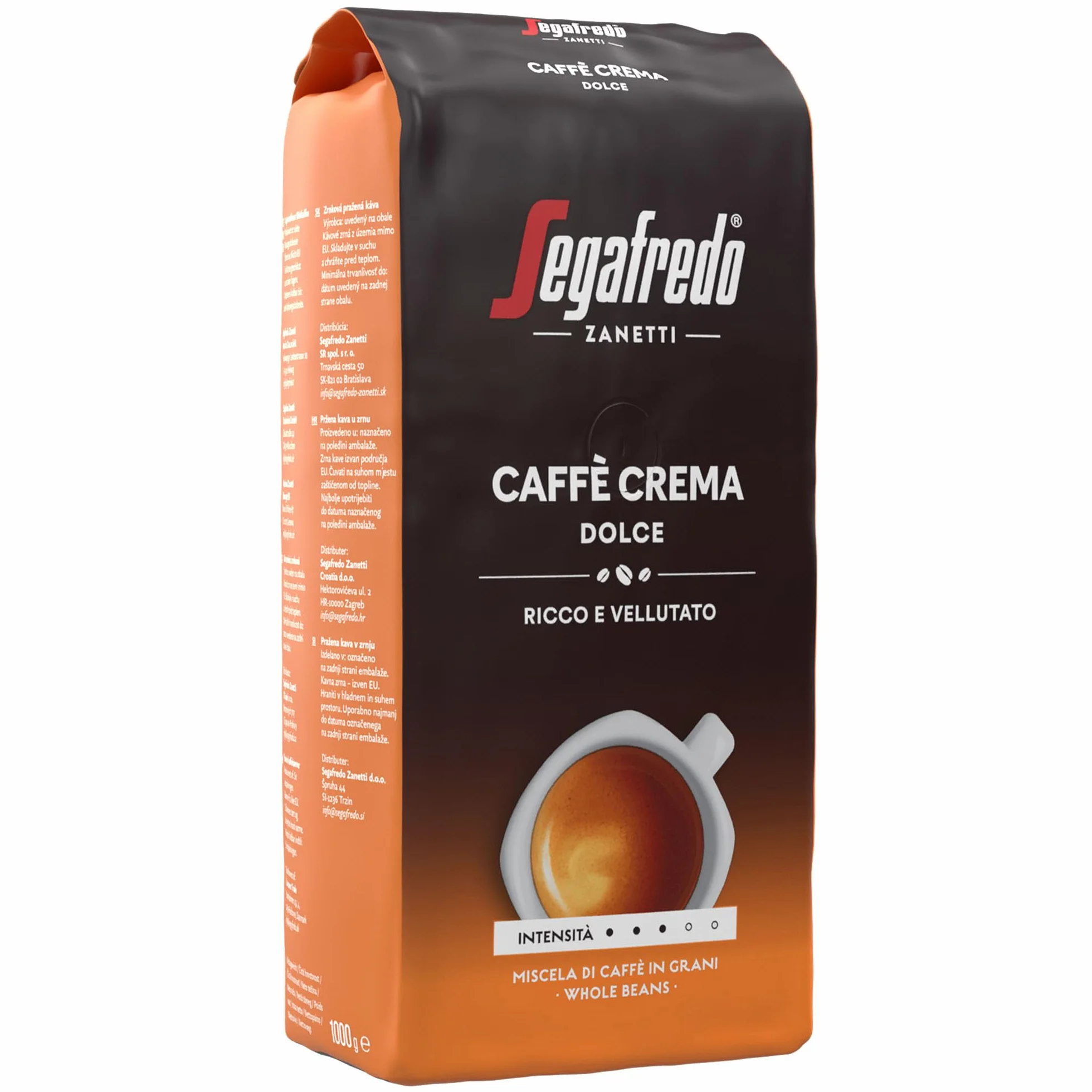 Segafredo Zanetti Caffè Crema Dolce Kawa Ziarnista Intensywność 3/5 1 kg