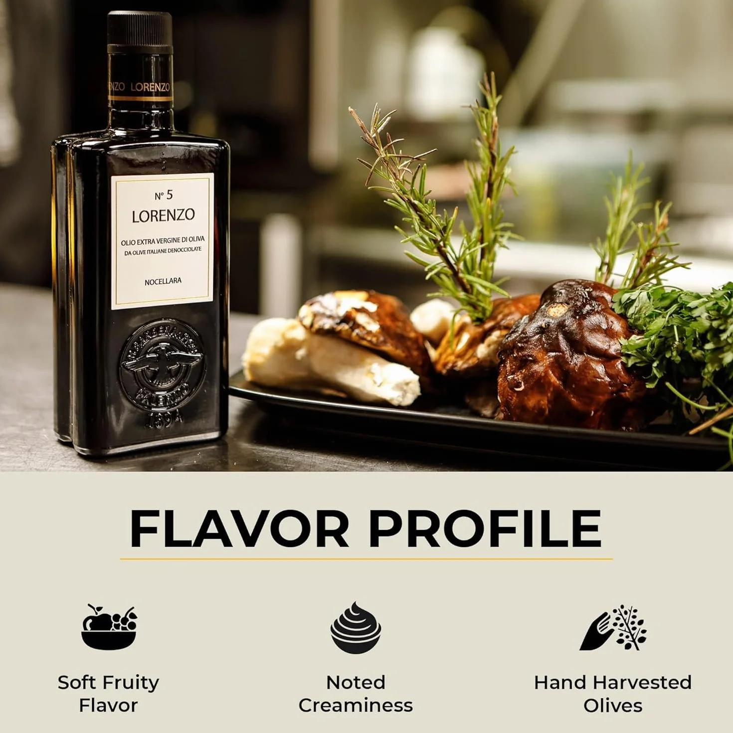 Barbera Lorenzo nr 5 Oliwa z oliwek extra virgin, 500 ml | Tłoczona na zimno sycylijska oliwa EVOO | Smaczny i delikatny smak oliwek Nocellara del Belice | Świeżo zebrane oliwy importowane z Włoch