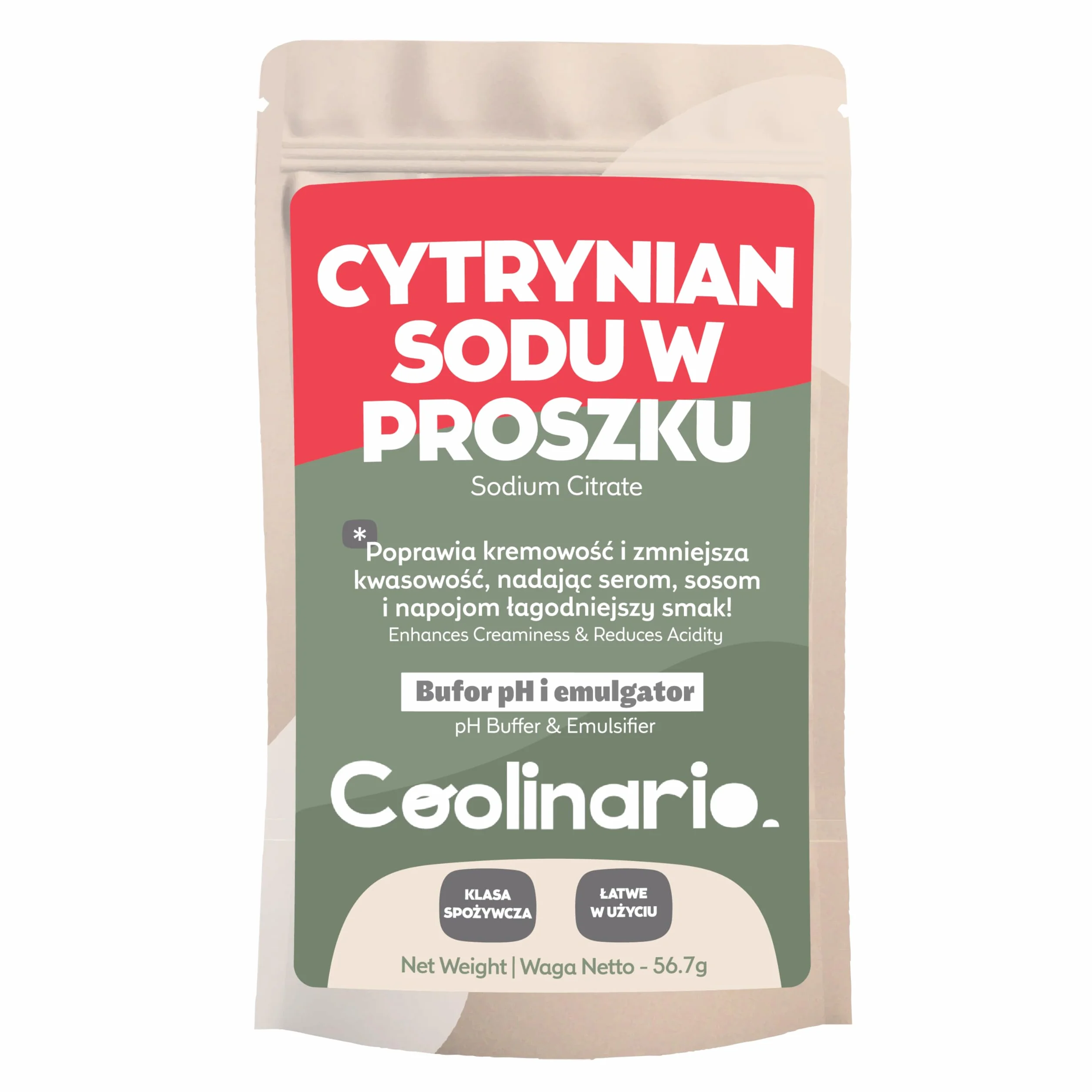 Coolinario Cytrynian Sodu Proszek 56 g Regulator pH do sera, sosów i napojów