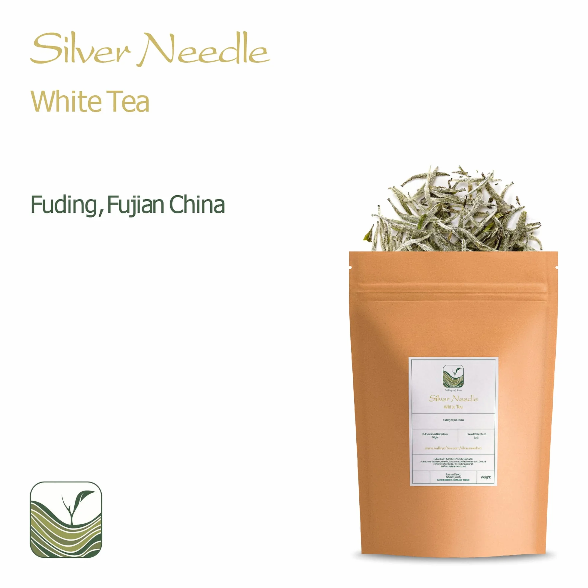 Silver Needle White Tea - 100 Procent Pure Buds - Baihao Yinzhen Chinese Silver Tip Bai Hao Yin Zhen 40g