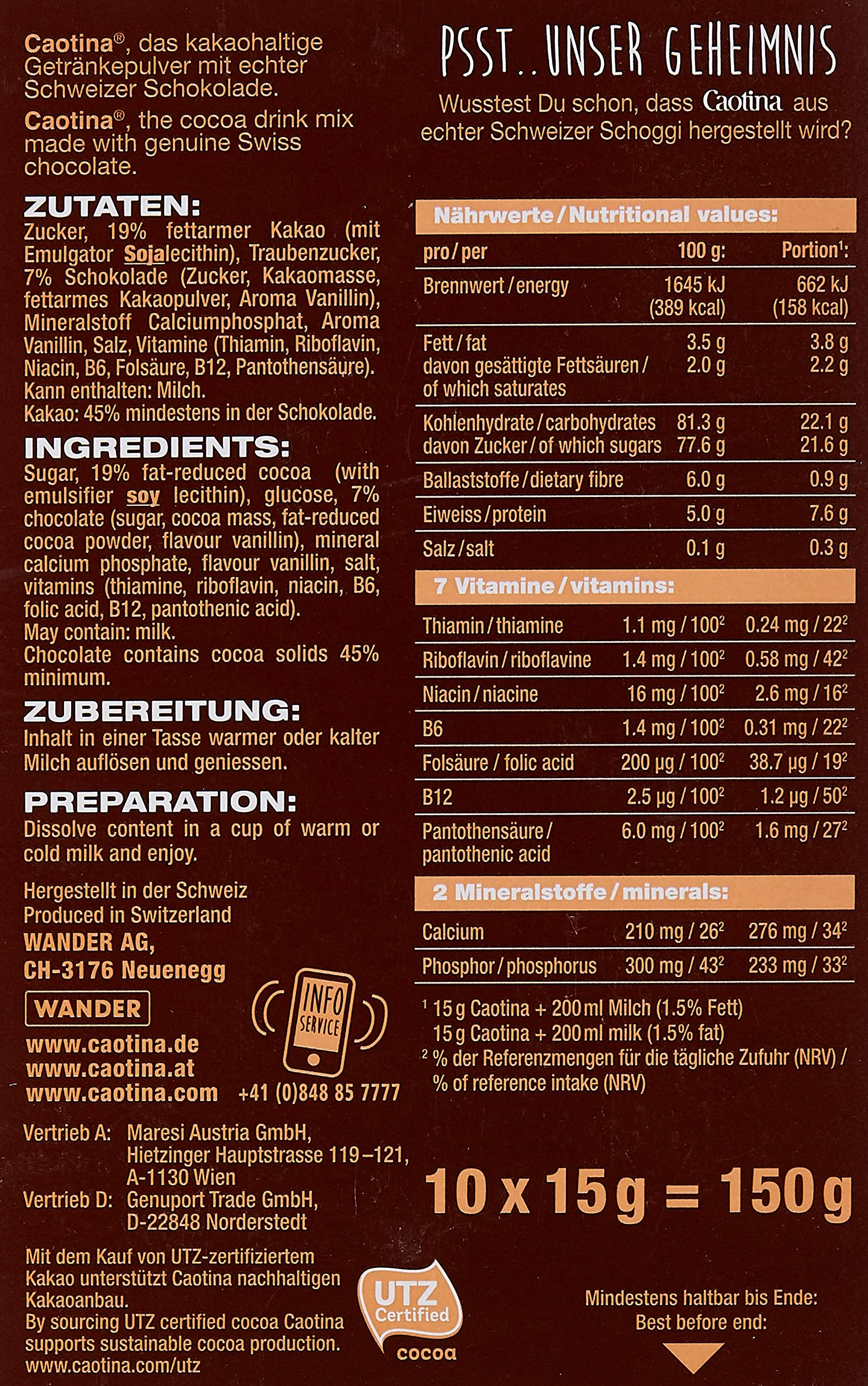 Caotina czekolada do picia w proszku 150g