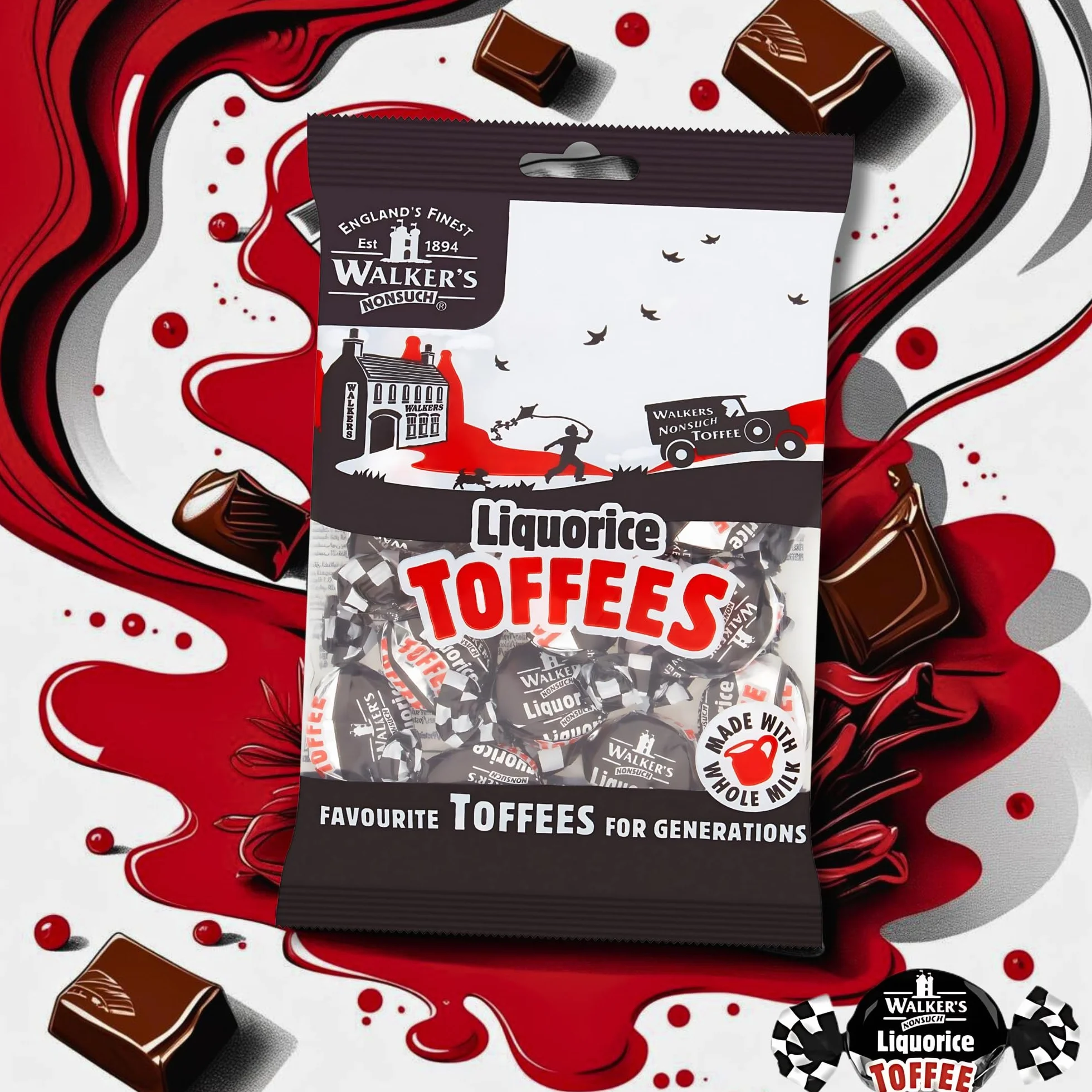 Walkers Nonsuch Liquorice Toffees 150 g
