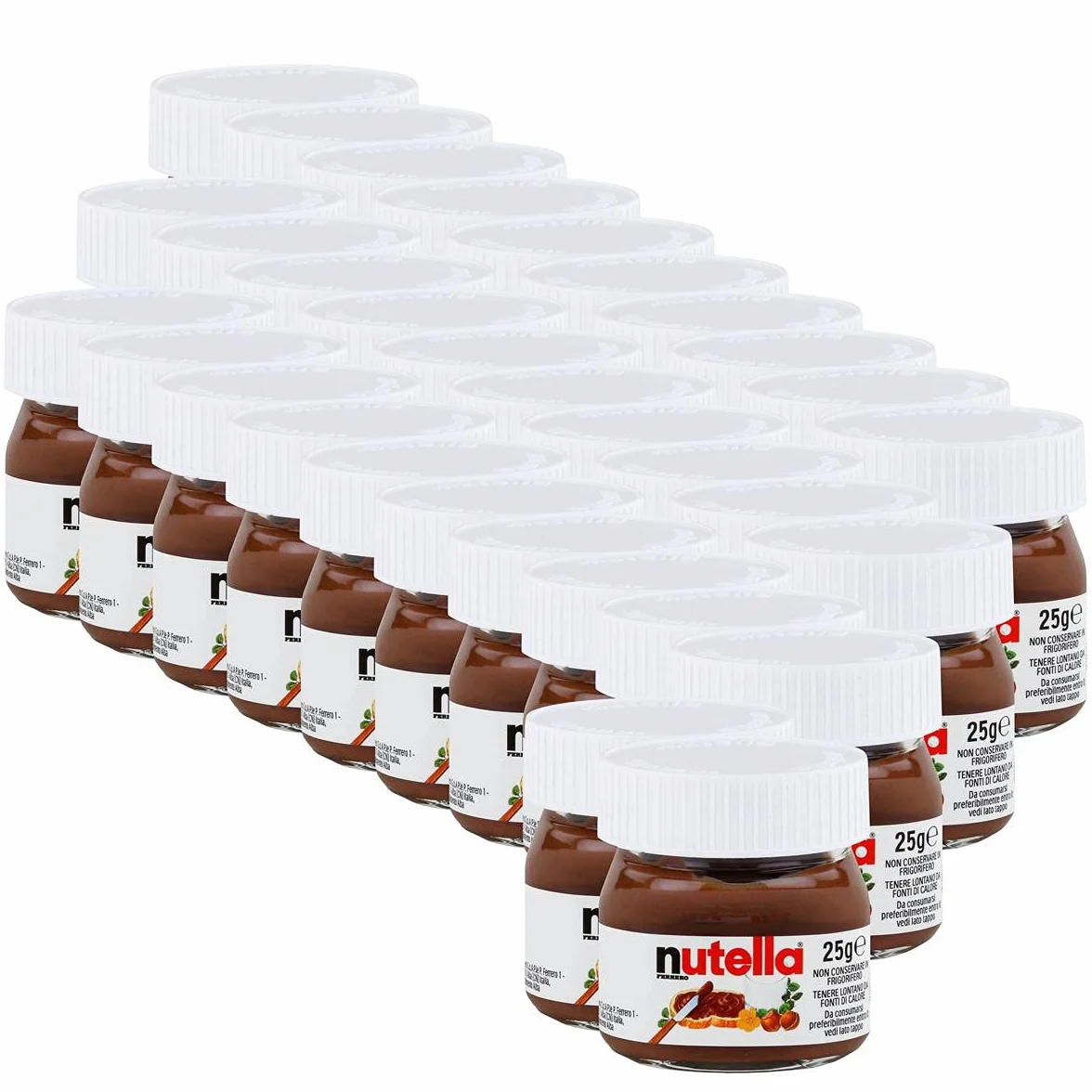 Ferrero Nutella Mini zestaw 32 słoików 25 g krem orzechowo-czekoladowy