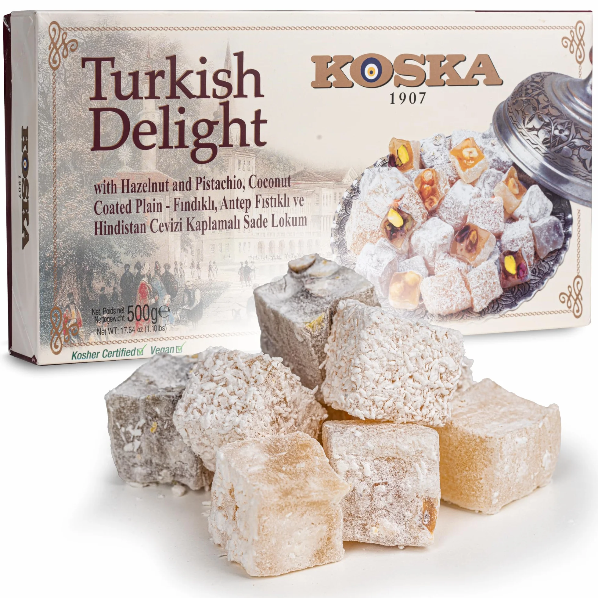 Tureckie przysmaki Z orzechami laskowymi, pistacją, kokosem 500 g