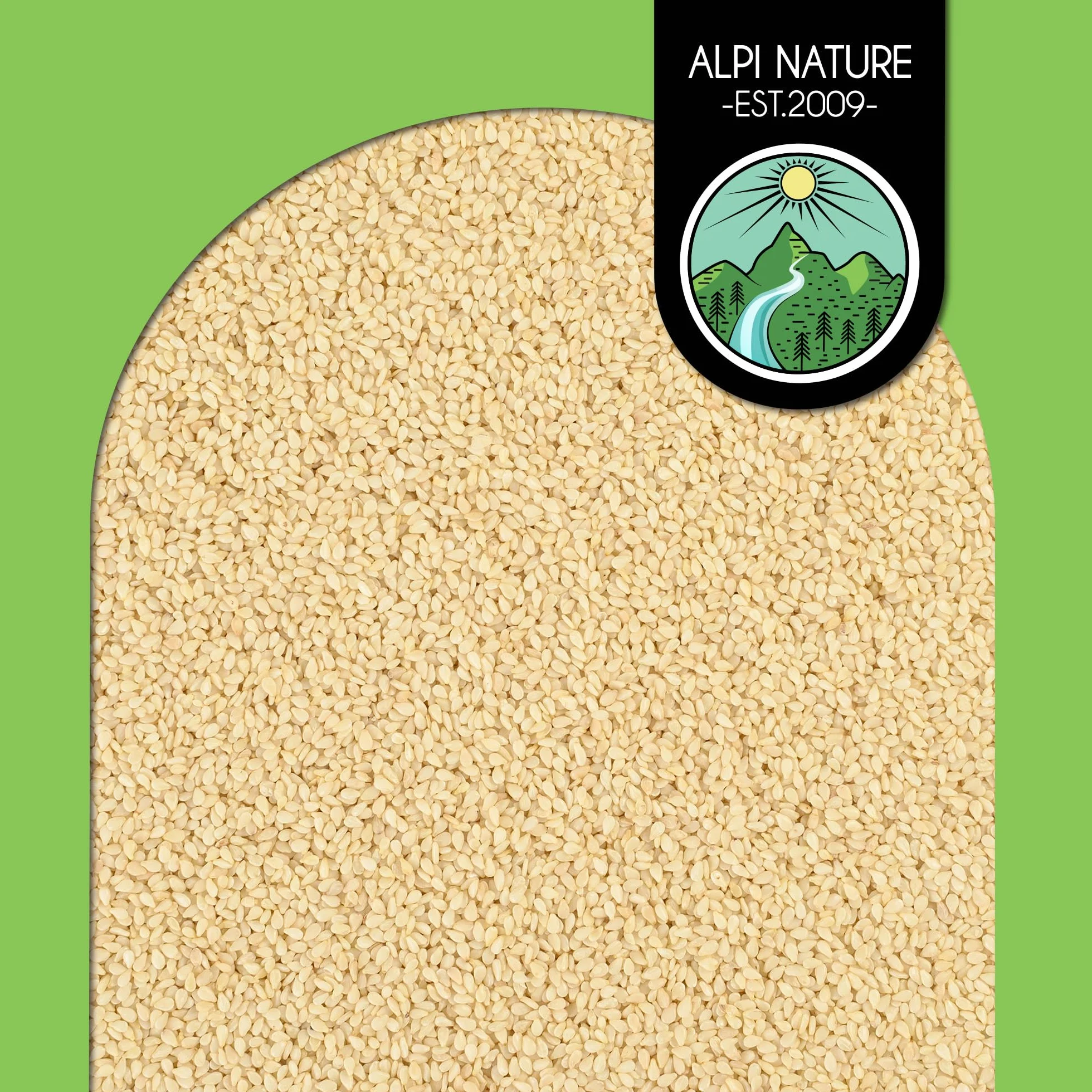 Alpi Nature Łuskane Białe Nasiona Sezamu 1kg, Łuskane Białe Nasiona Sezamu, Bezglutenowe