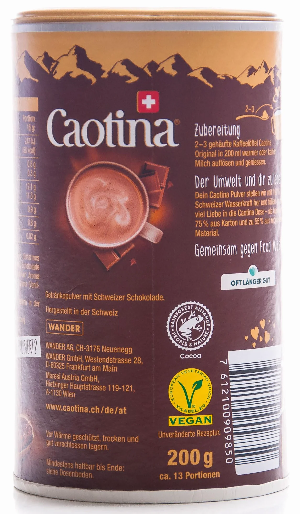 Caotina Oryginalna puszka kakaowa 200 g