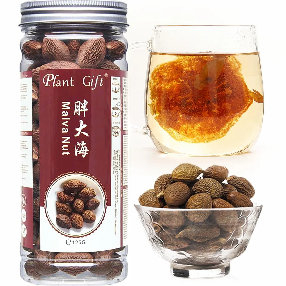 Plant Gift Malva Nut, Dried Sterculia Lychnophora Tea, 胖大海 Malva Nakrętka, Suszona Herbata Stertulia Lychnophora, Lychnophora Hypotensywny, Suszone Pangdahai 125g/4.4oz