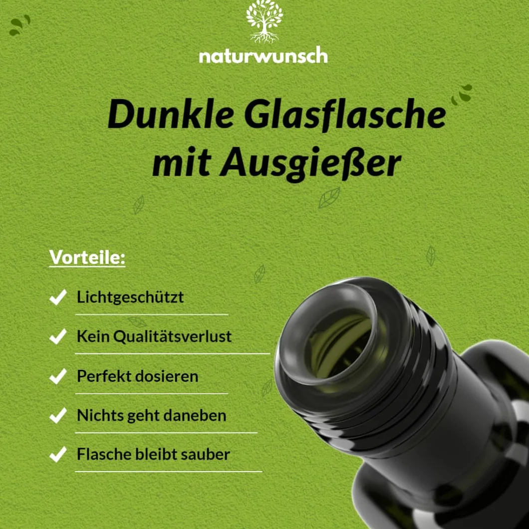 naturwunsch Olej z czarnuszki 250 ml, niefiltrowany, tłoczony na zimno, świeży z Niemiec, 100% czysty olejek z czarnuszki sativa